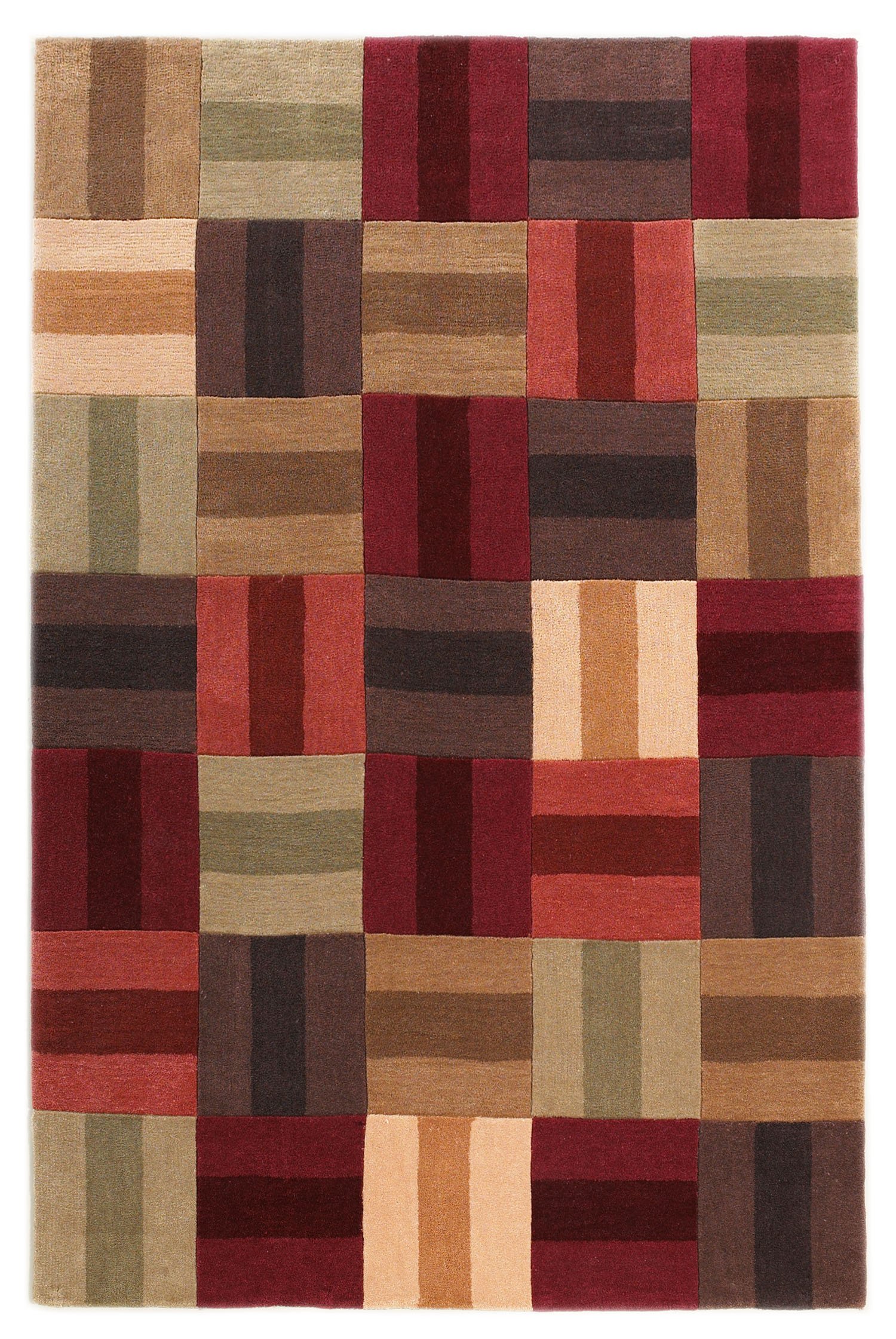 Linon Trio Natural Fiber Rugs, 5’X8’, Red
