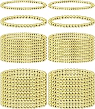 Taiyin Gold Beaded Bracelet for Women Sets Gold Elastic Ball Bracelet for Women Beaded Stretch for Friendship Jewelry Gifts