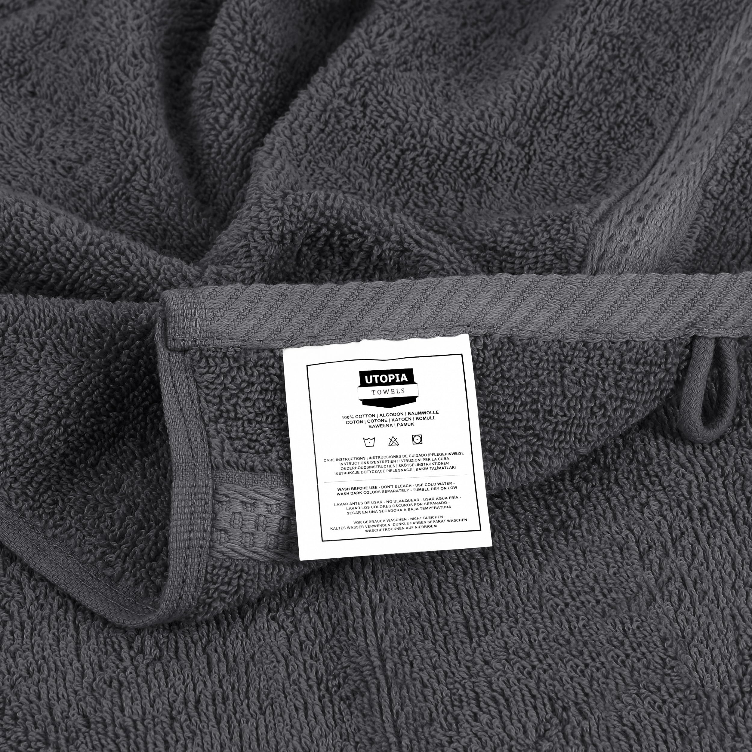 Utopia Towels - Zestaw 10 ręczników dla gości 30x50 cm z pętelką do zawieszania, małe ręczniki 100% bawełny, miękkie i chłonne (szary)