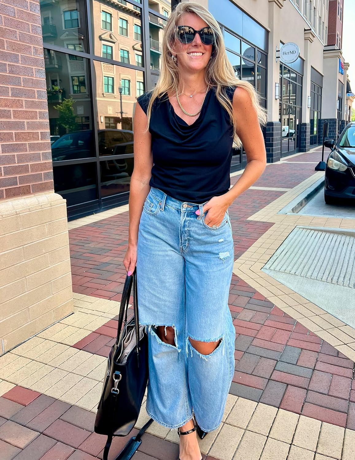 Zeagoo Tank Top for Women Trendy Going Out Tops Sleeveless Shirts Ruched Business Casual Basic Tunic Tops - Image 2