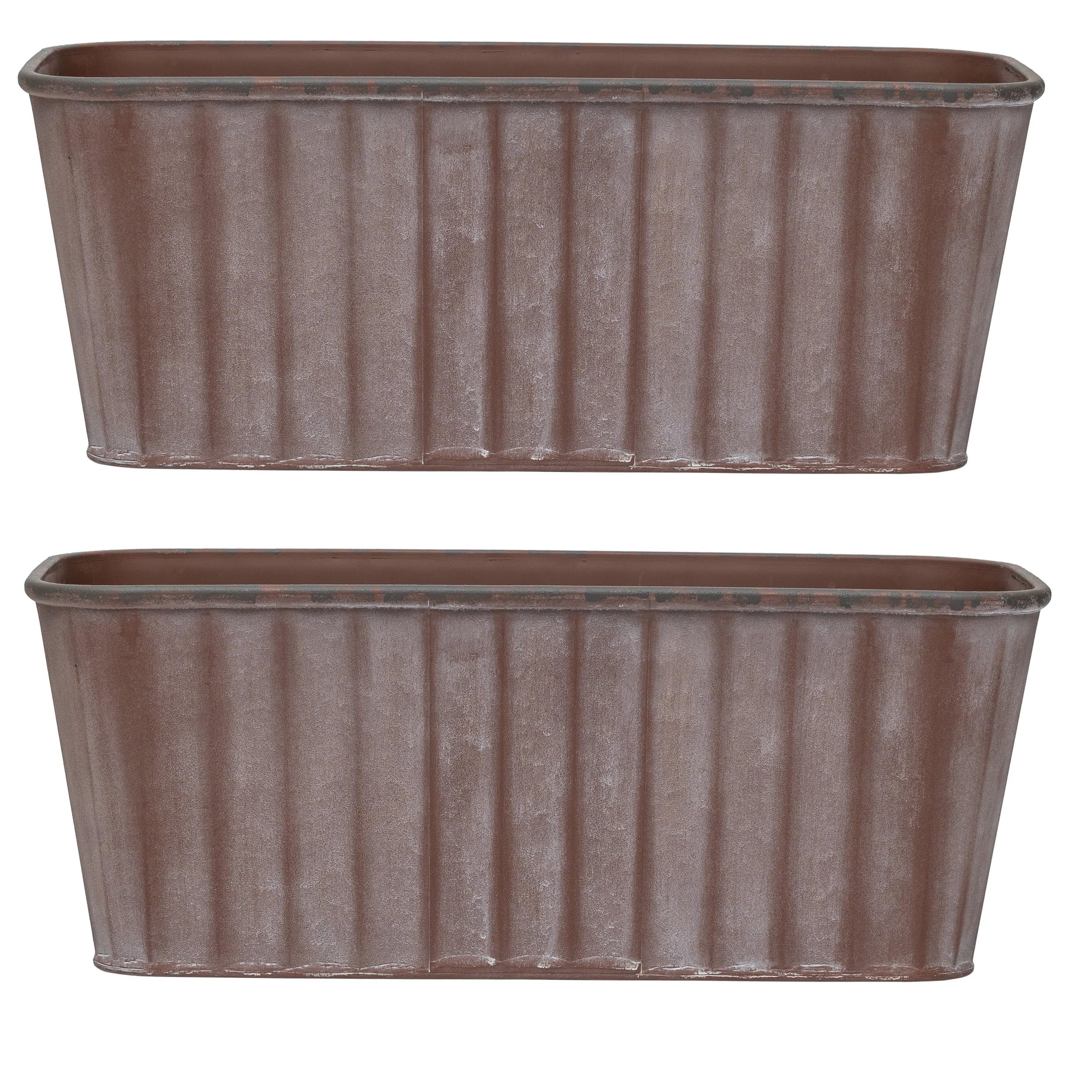Garden Gear Rust Effect Trough Planter For Garden Outdoor Patio (X2) from B&Q