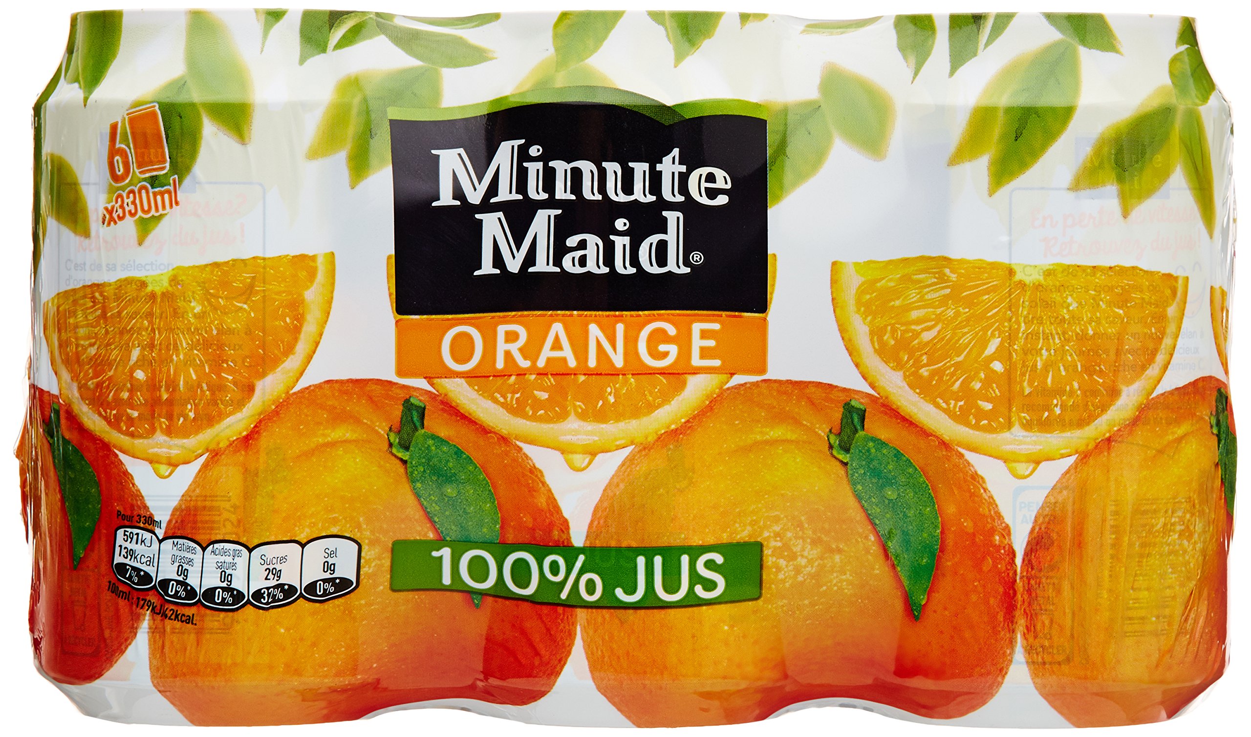 Minute Maid cannettes Orange 33 cl Pack de 6 - Lot de 2