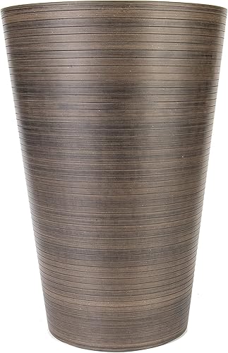 Maceta redonda de 12" de alto color chocolate