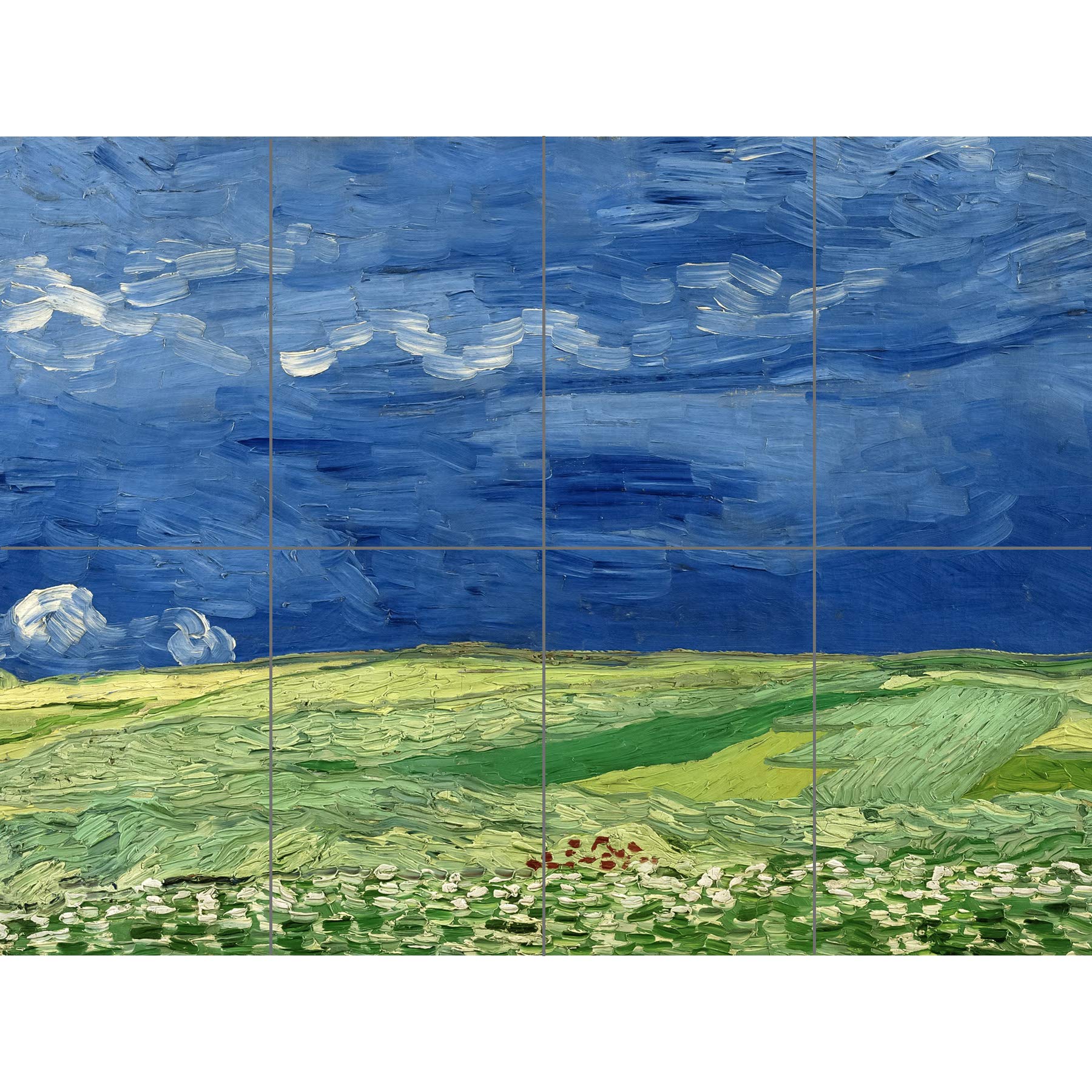 Artery8 Van Gogh Wheatfield Under Thunderclouds Painting XL Giant Panel Poster (8 Sections)