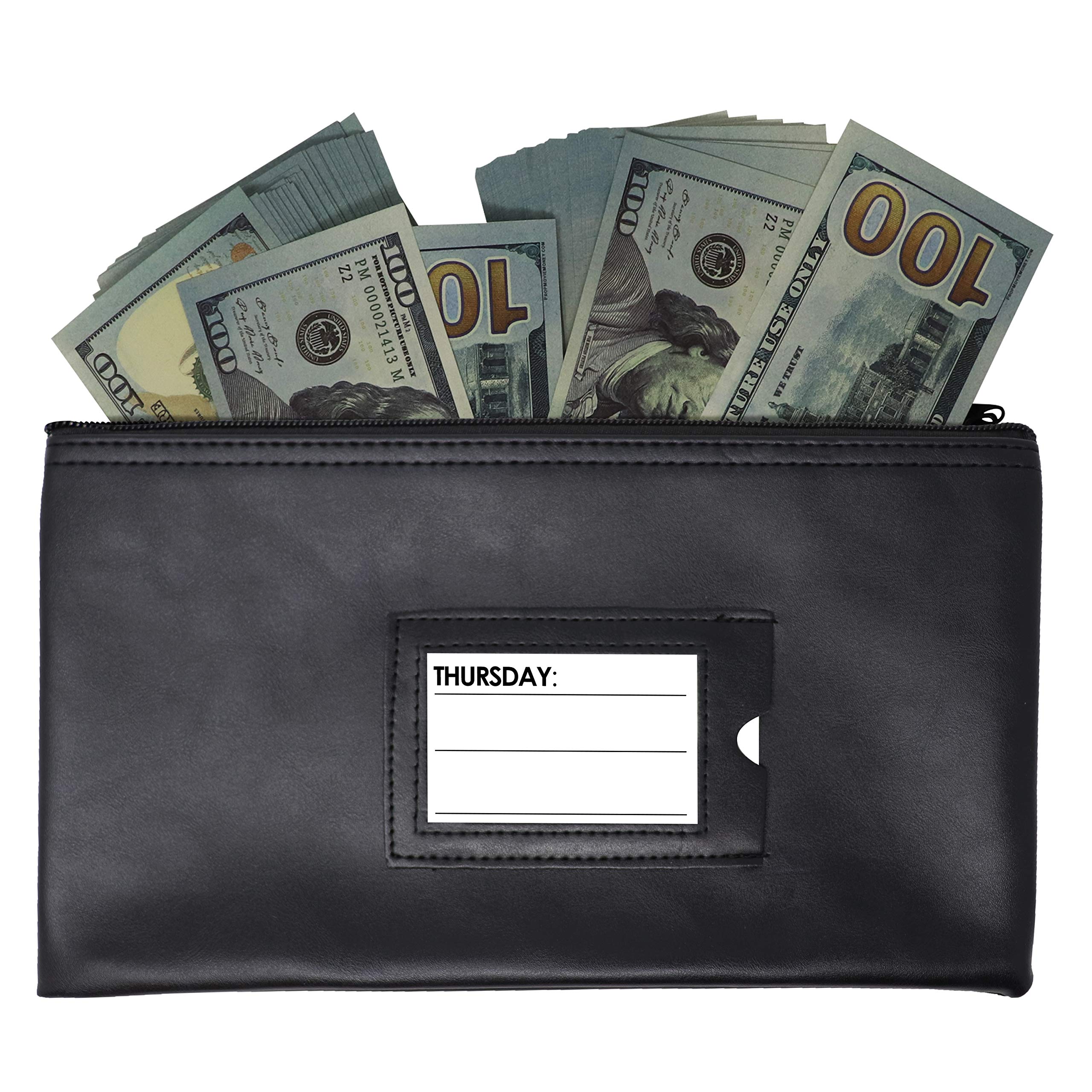 Pochettes de dépôt bancaire pour 7 jours pour espèces et pièces de monnaie  avec fermeture éclair,