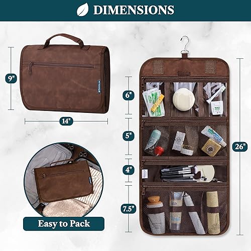 Miniatura 40 de PAVILIA Neceser colgante para mujeres y hombres, kit de viaje plegable grande, organizador de artículos de aseo personal, bolsa de maquillaje Teal