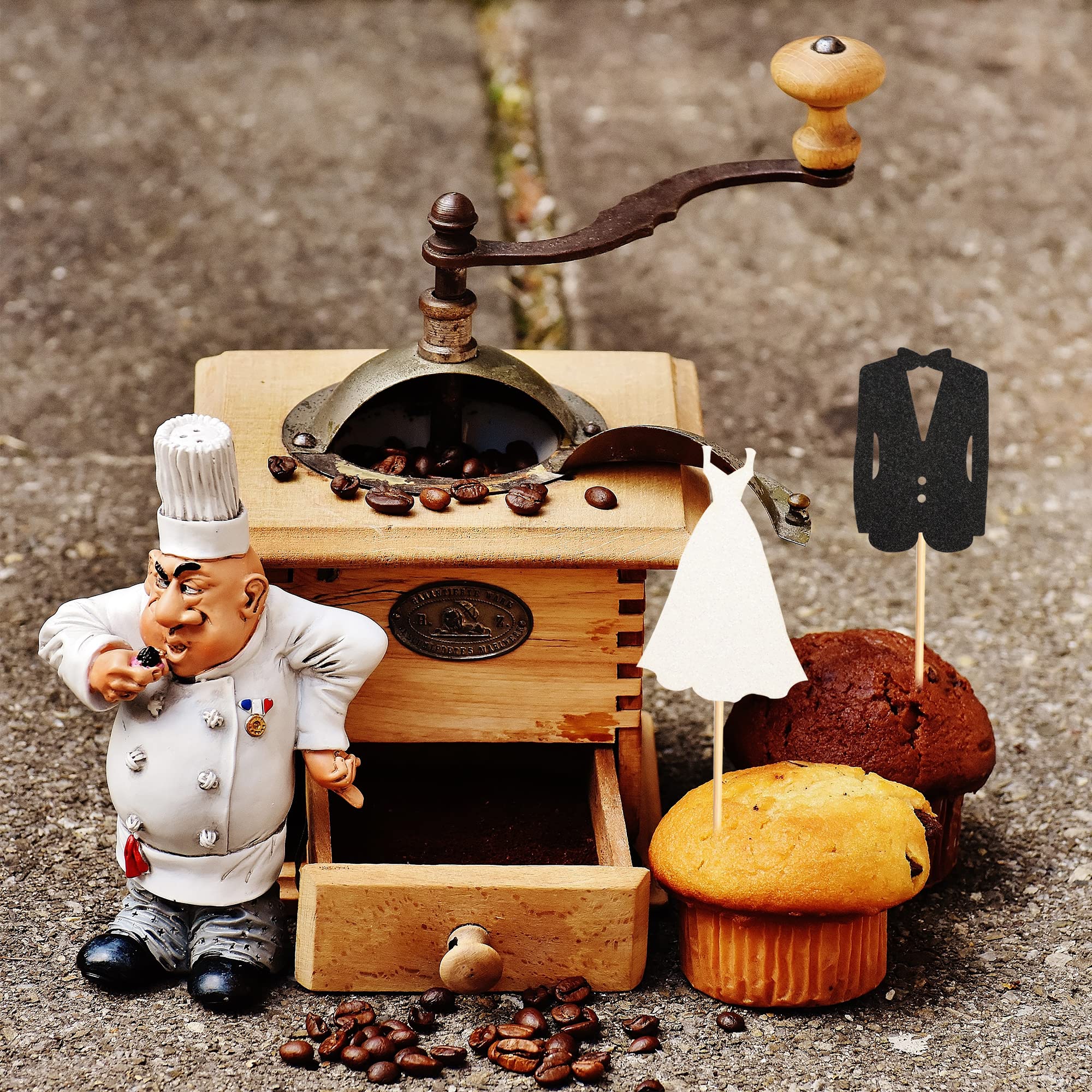 Lot De 24 Toppers Pour Cupcakes De Mariage - Figurines Mariée