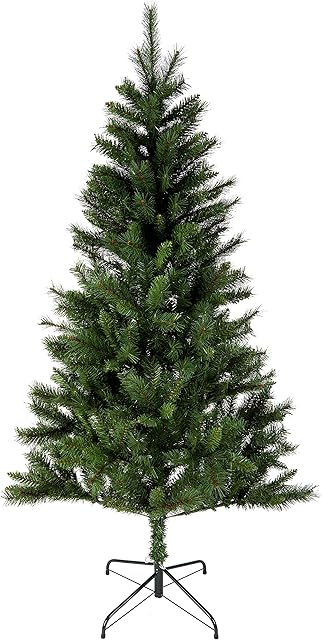 Amazon Basics Artificial Christmas Tree, 518 Branch Tips with Metal Stand, 180 cm Height