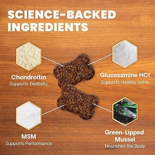 Miniatura 42 de VetriScience Ultimate Strength - Masticables saludables para cadera y articulaciones, glucosamina GlycoFlex, condroitina y mejillón de labios