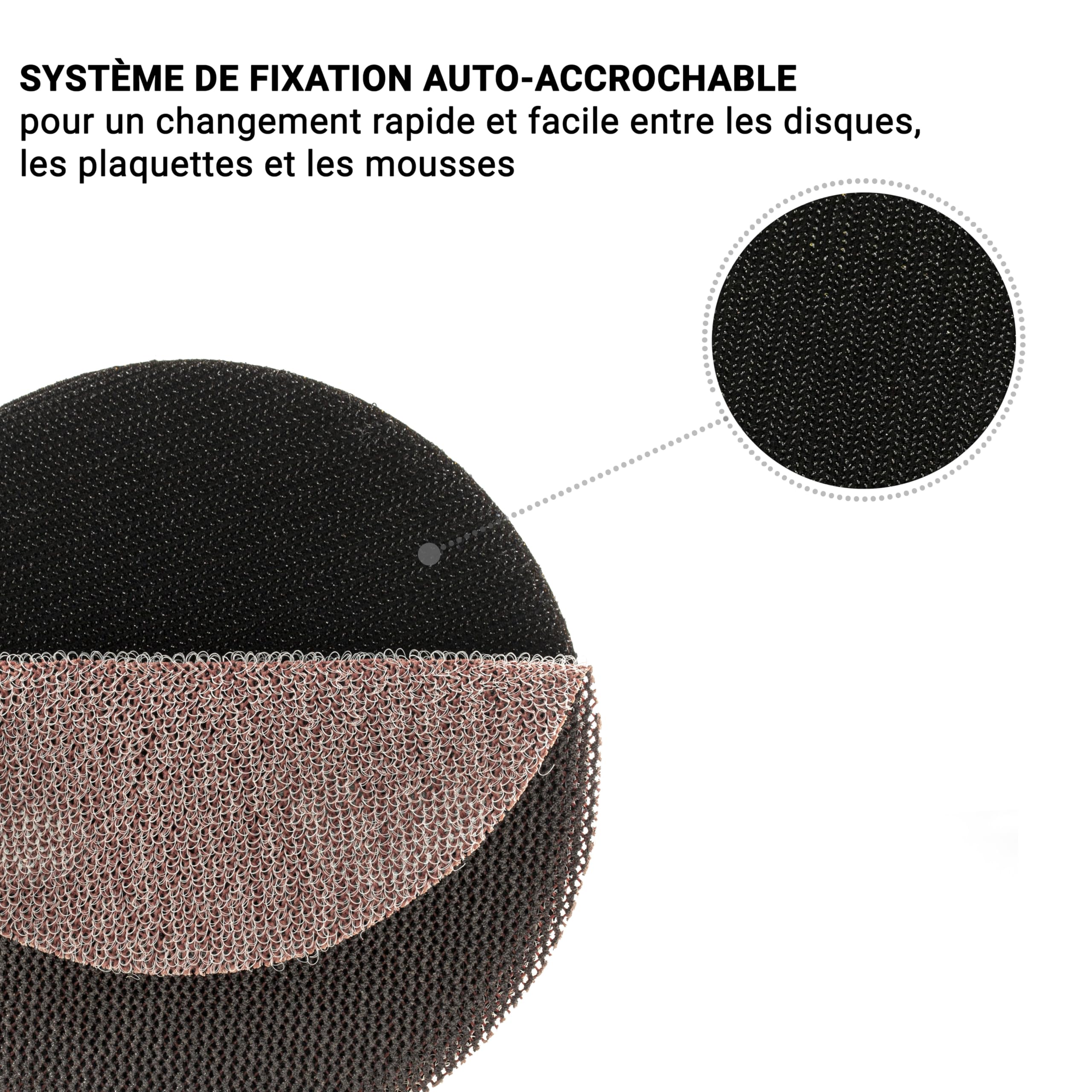 Patin de support auto-agrippant 75 mm pour perceuse Glass Polish