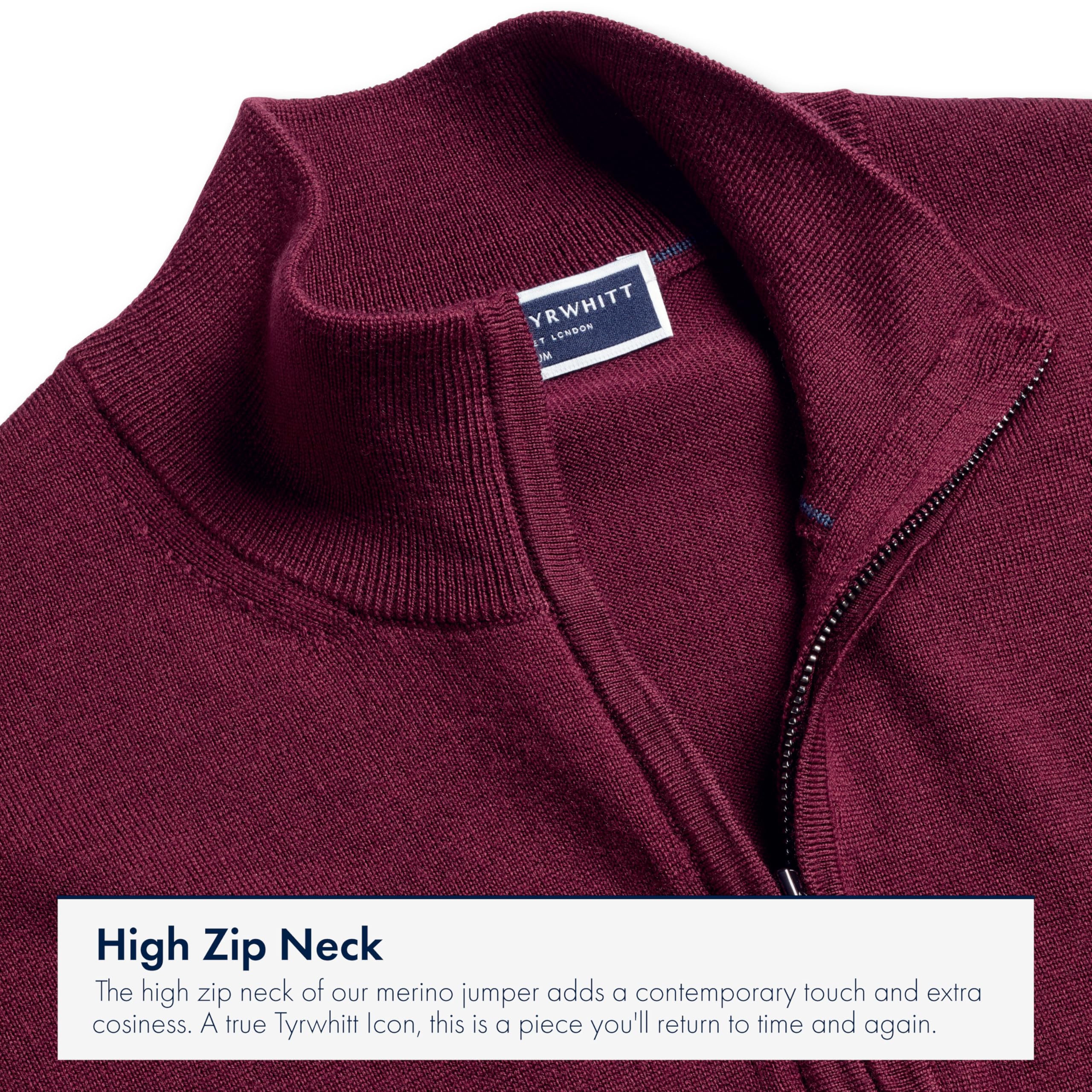 Charles Tyrwhitt Forest Green Pure Merino Zip Neck Jumper Maglione Uomo (Pacco da 1)