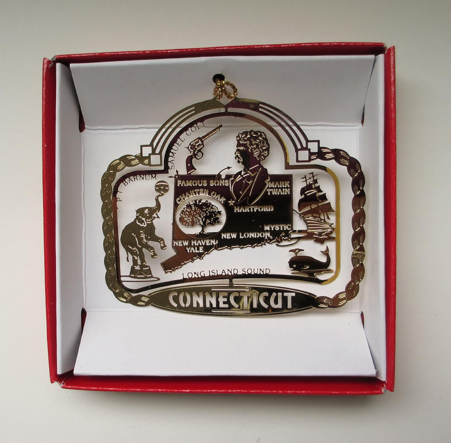 Connecticut Brass Ornament State Landmarks Souvenir - Image 7