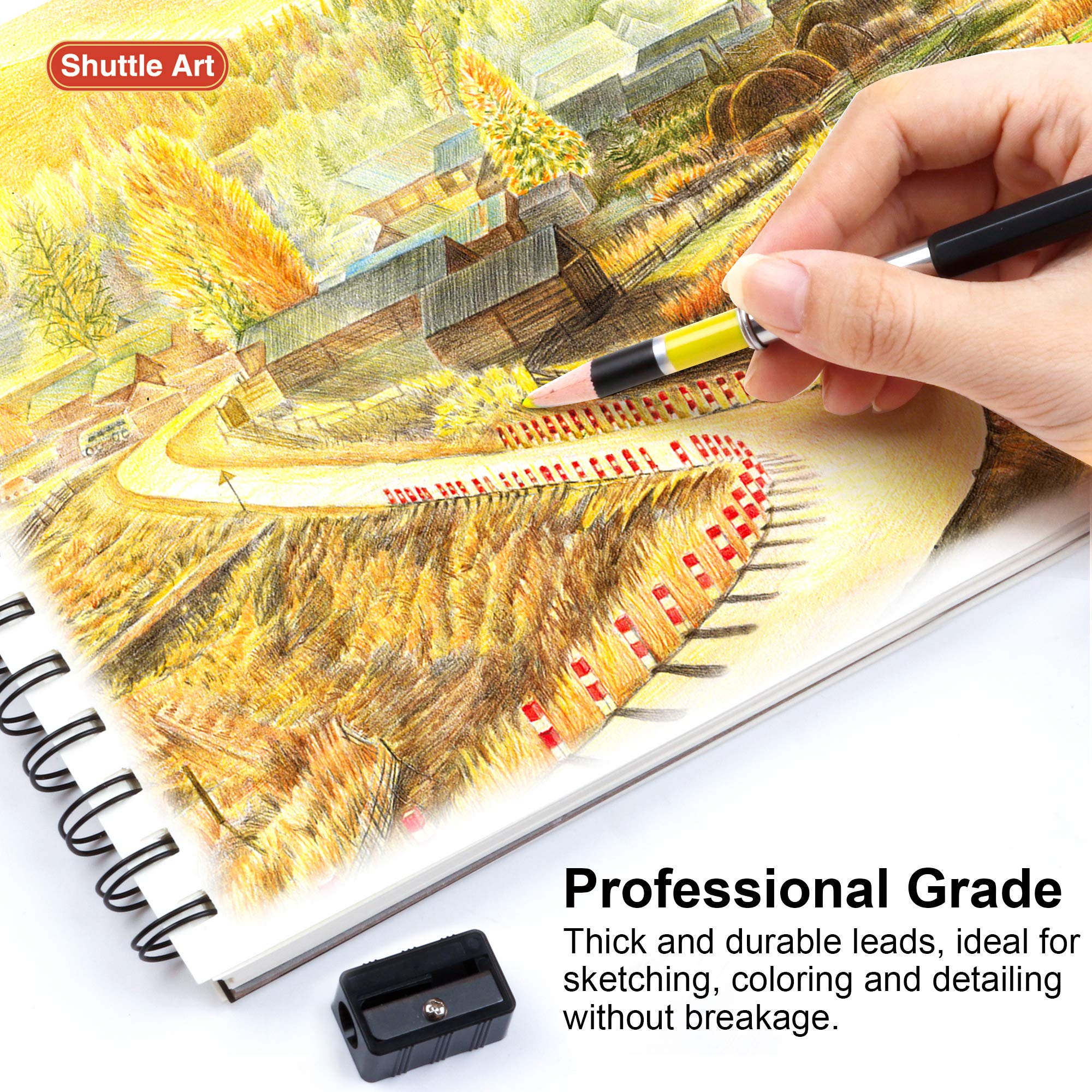 Buy 138 Colours Professional Colouring Pencils, Shuttle Art Soft Core Coloured Pencils Set with