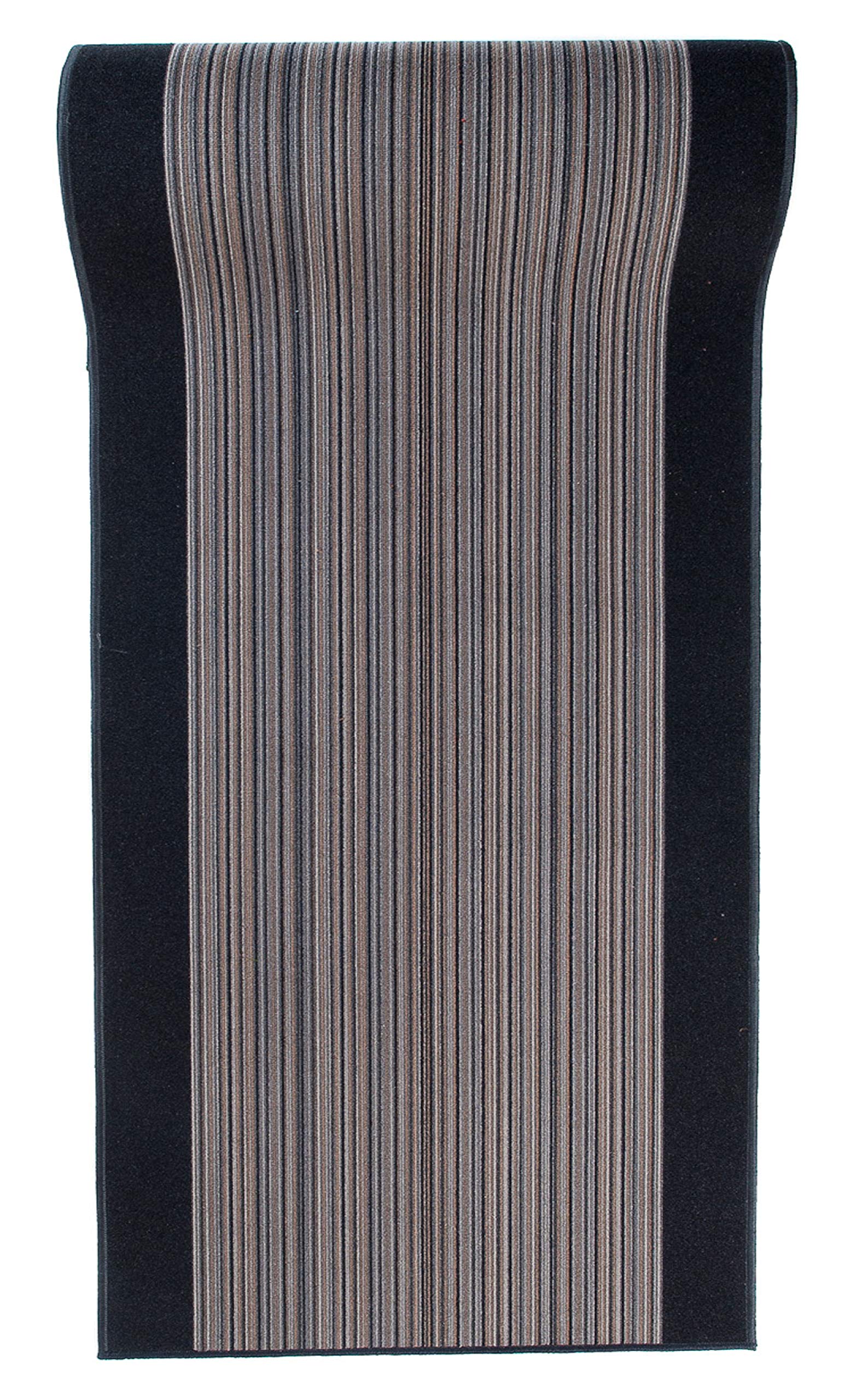 Mazovia Alfombra de Pasillo Larga - Alfombra Antideslizante Moderno Motivo de Rayas - Pelo Corto - Alfombras de Pasillo por Metros - Alfombras para Pasillos Largos - Gris - 67 x 125 cm