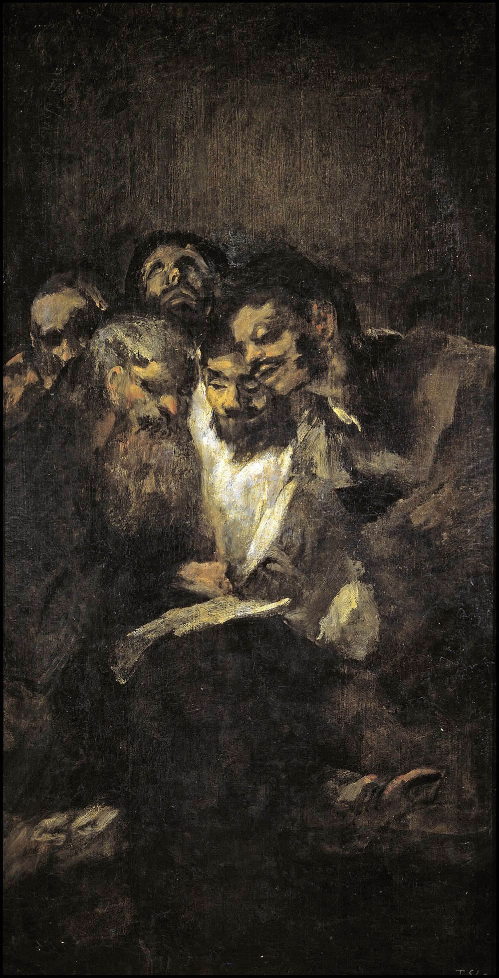 Francisco de Goya Hombres leyendo cadre brun extra large semi gloss