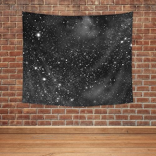 Miniatura 28 de Imirell Tapiz de estrellas de cielo nocturno, 59 pulgadas de ancho x 51 pulgadas de alto, para colgar en la pared, azul oscuro, galaxia, espacio