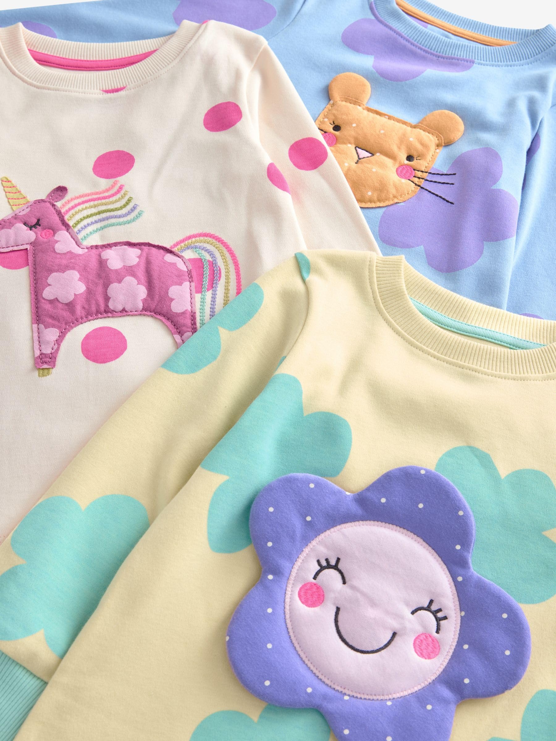 NEXT Fille Pyjama Douillet à Manches Longues, Lot de 3