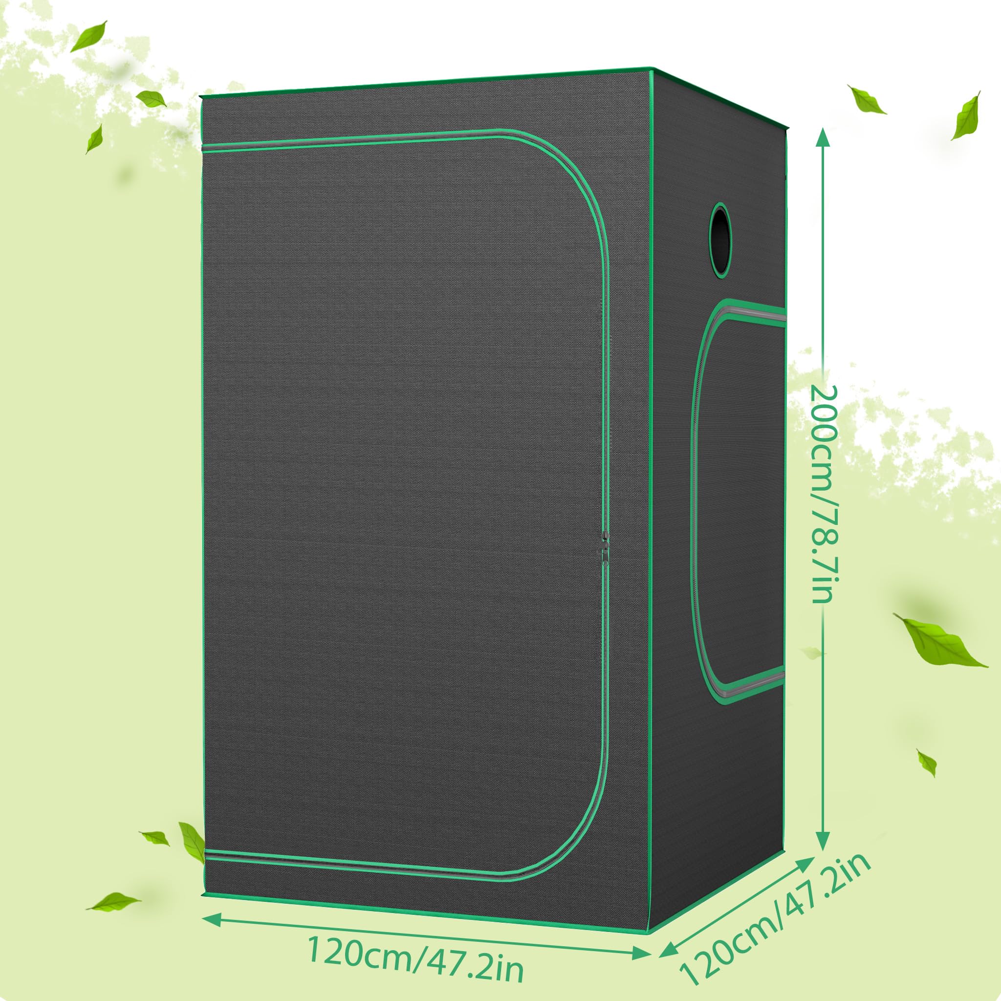 FIVMEN Namiot do uprawy roślin, 120 x 120 x 200 cm, z odblaskowym mylarem, wodoszczelny, wodoszczelny, do uprawy roślin, szklarnia do uprawy roślin