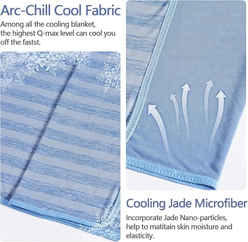 Miniatura 4 de Guohaoi - Manta refrescante (90"x108" tamaño King) para personas que sudan al dormir, absorbe el calor para mantener el cuerpo fresco durante los