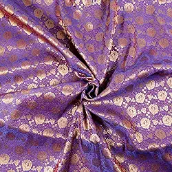 CraftyArt Tecido de seda brocado roxo indiano Banarasi Brocado da The Yard para vestidos de casamento, jaquetas, blusa, tecido, largura é de 109 cm (aproximadamente)