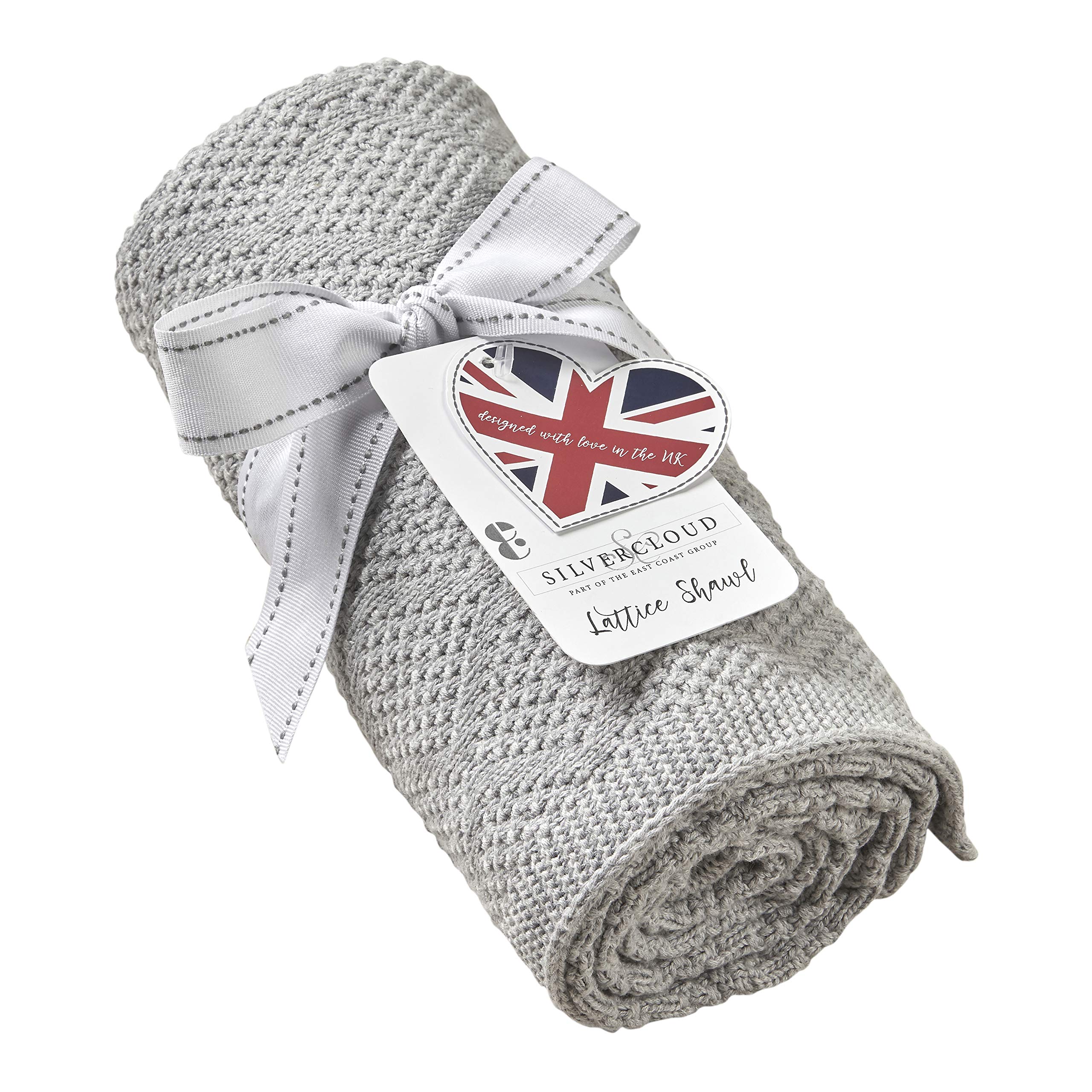 East Coast Lattice Shawl, Grey, Baby