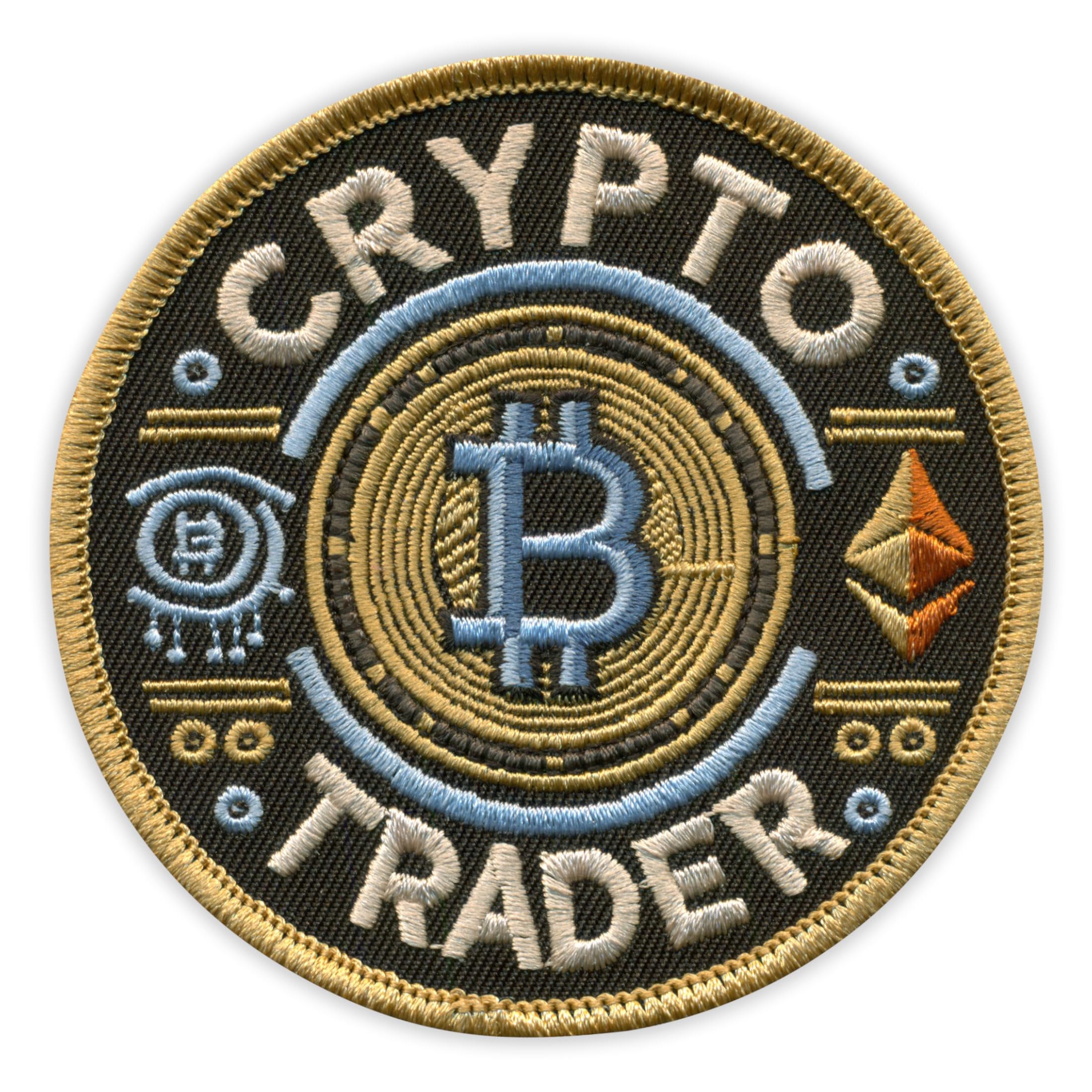 Set of Two - Crypto Trader - Round Shape - Sew On - Patch/Badge/Emblem  Embroidered : Amazon.com.be: Arts & Crafts