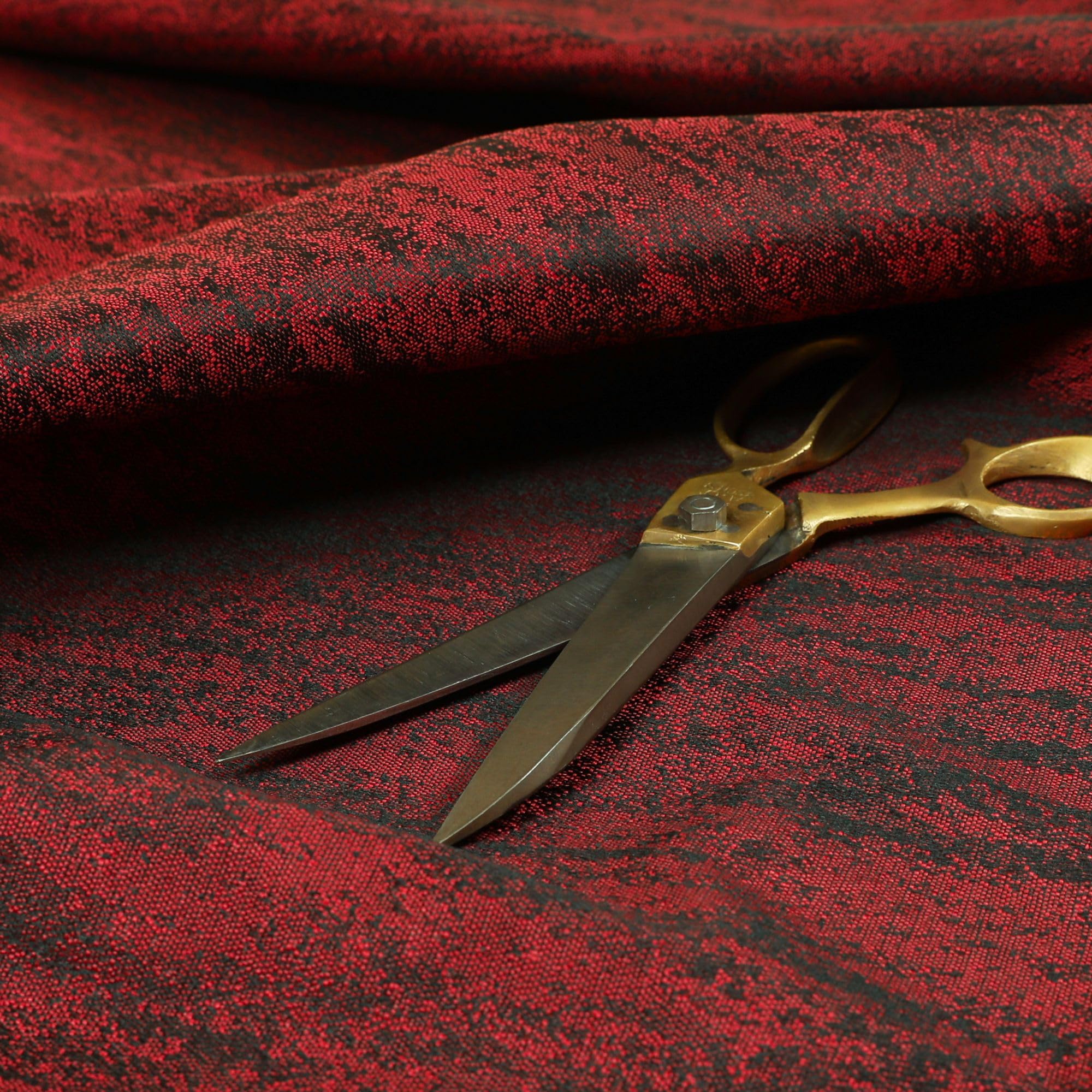 Redbrick Mill Fabrics Flame Retardant Abstract Light Plain Chenille Material Burgundy Black Upholstery Curtain Fabrics (1 Metre)