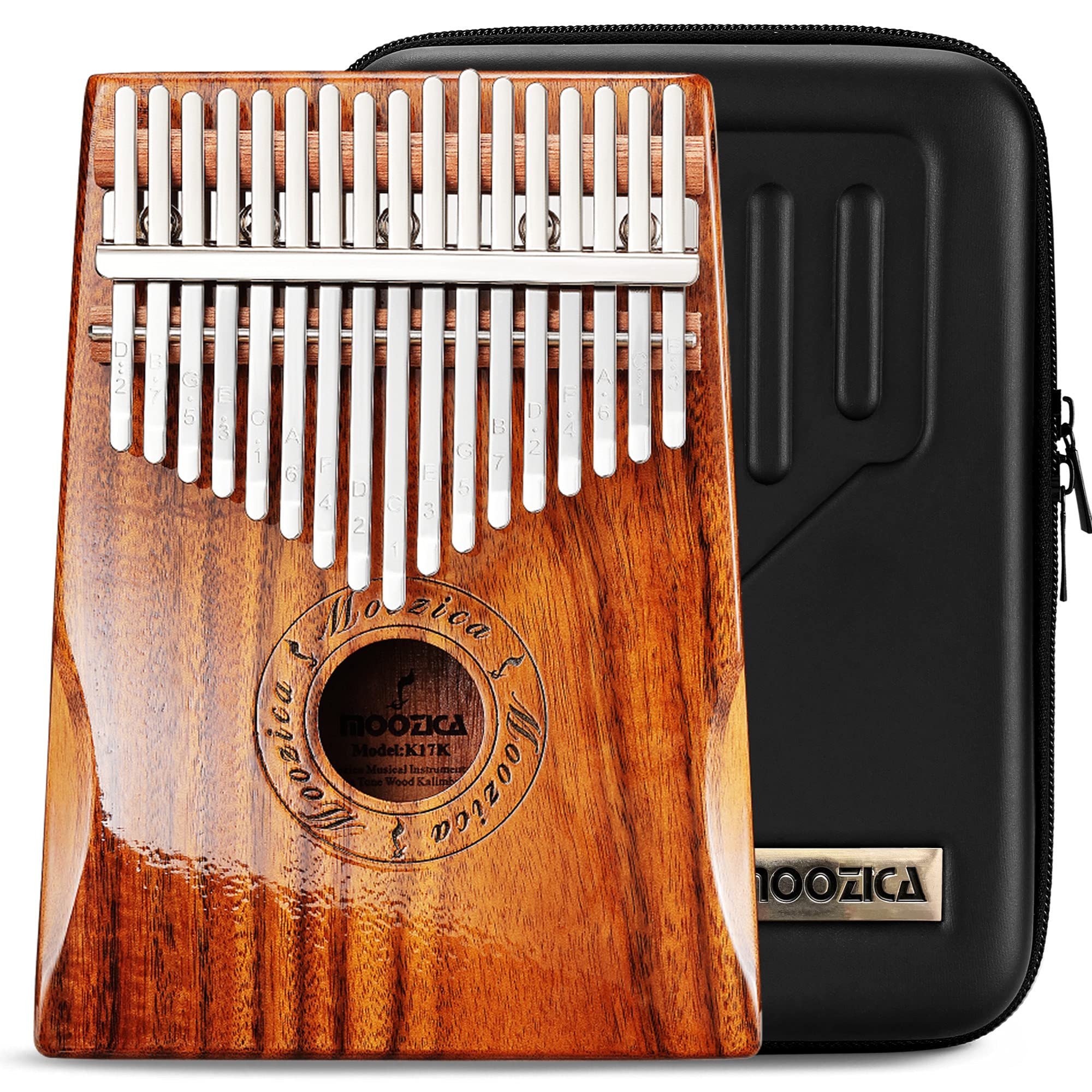 Moozica 17 touches Kalimba, Professionnel De Haute Qualité Doigt Pouce Piano Instrument de Musique (K17K)