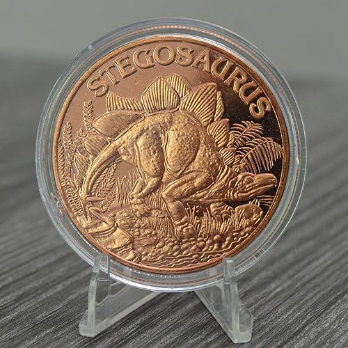 Miniatura 8 de Giganotosaurus Dinosaur 1 oz Pure .999 Copper Round Collecticble 39mm Challenge Coin in Capsule - COA by Heavenly Metals