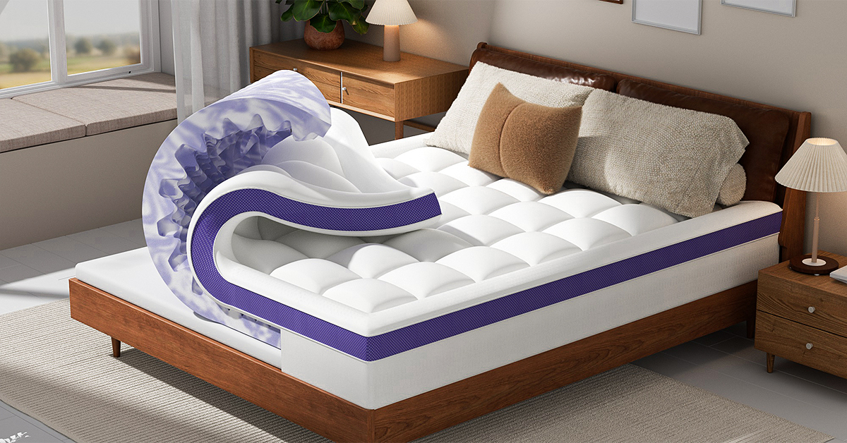 Amazon.com: ChiXpace Dual Layer 4 Inch Memory Foam Mattress Topper