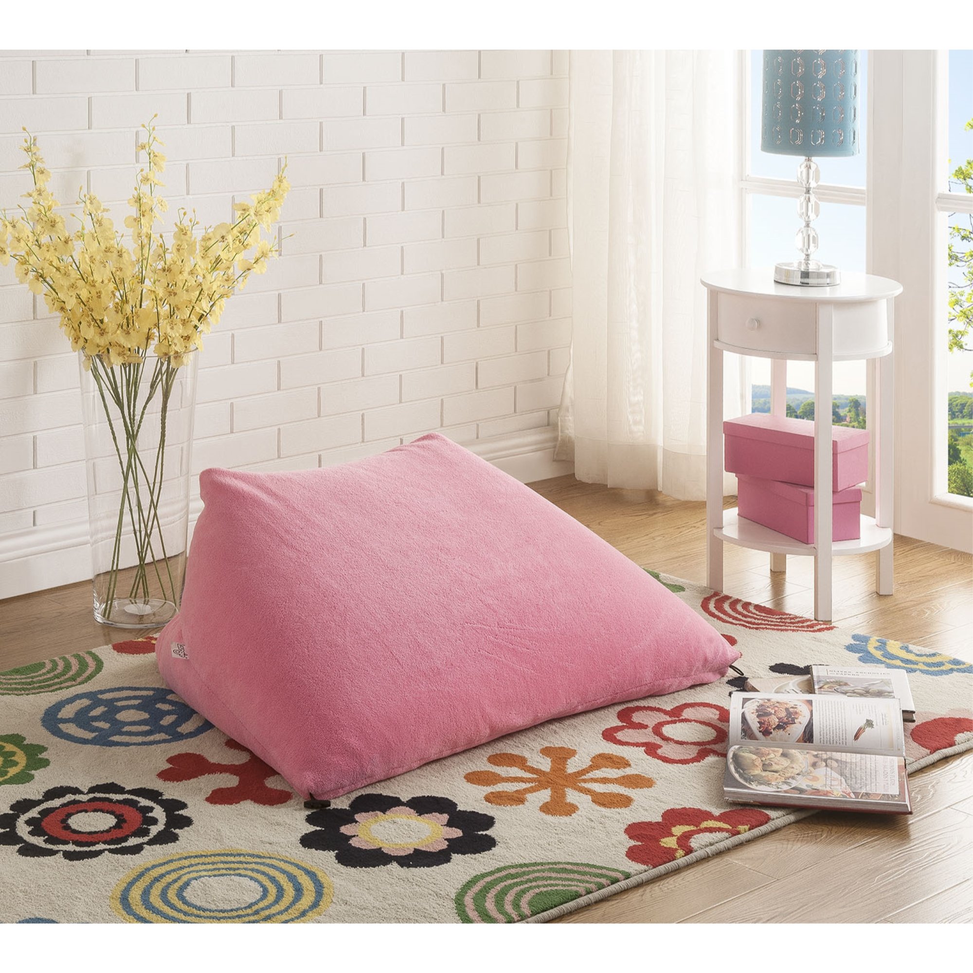 KLAVATE Indian Handmade Vintage Patchwork Cotton Boho Chic Bohemian Hand Embroidered Decorative Ethnic Foot stool Round Floor Pillows & Cushion Cover Seating Pouf Ottoman (Navy Blue, 18 inch)