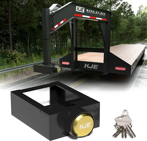 KJE Gooseneck Trailer Coupler Lock, Heavy Duty Anti-Theft Hitch Security