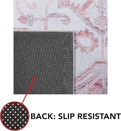 Miniatura 7 de SAFAVIEH Tucson Collection - Alfombra de área de 8 x 10 pies, color beige y óxido, diseño persa, no desprende pelusa, lavable a máquina y