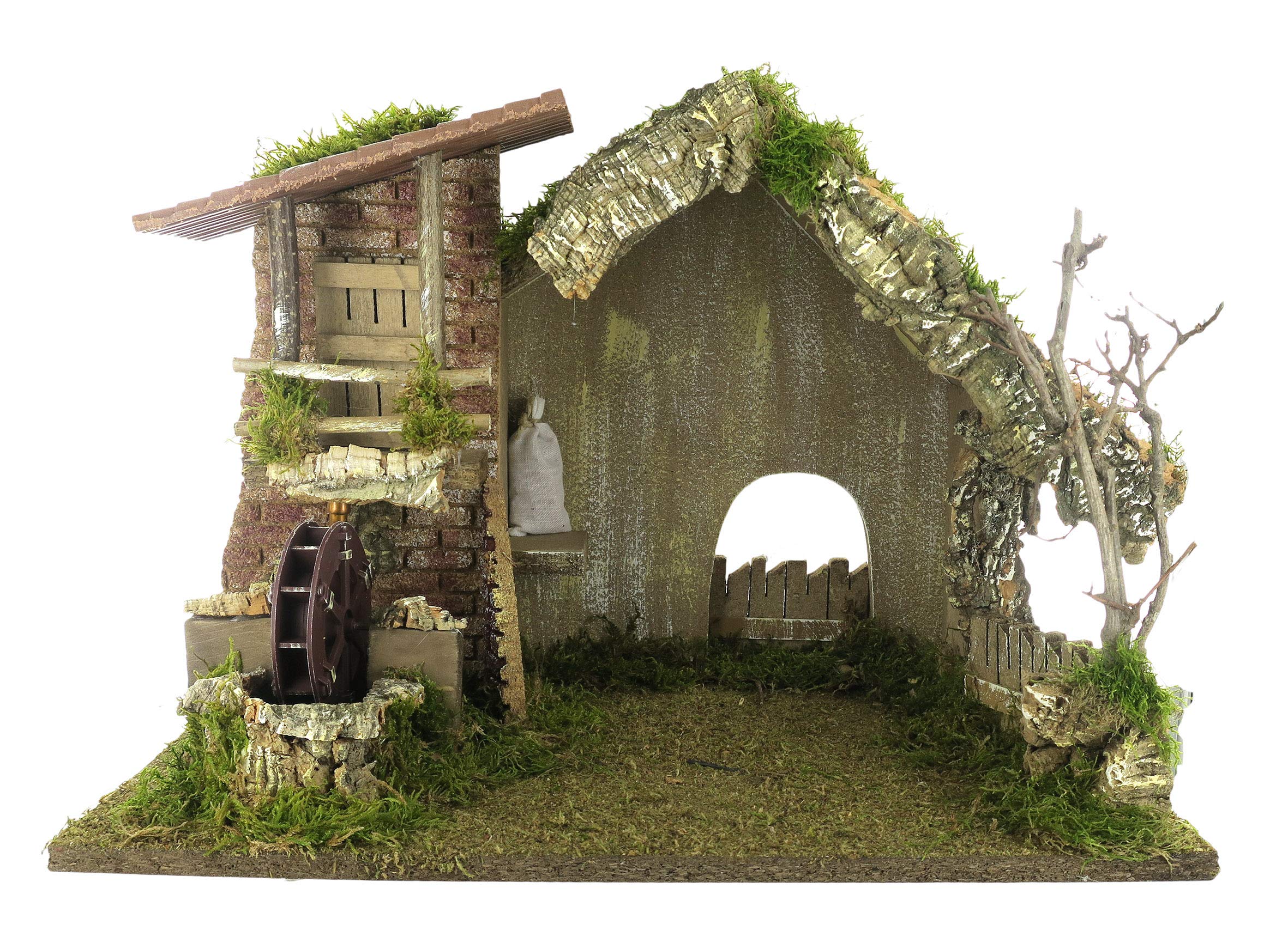 BERTONI Cabane Vide en Bois avec Moulin à Eau Multicolore Taille Unique