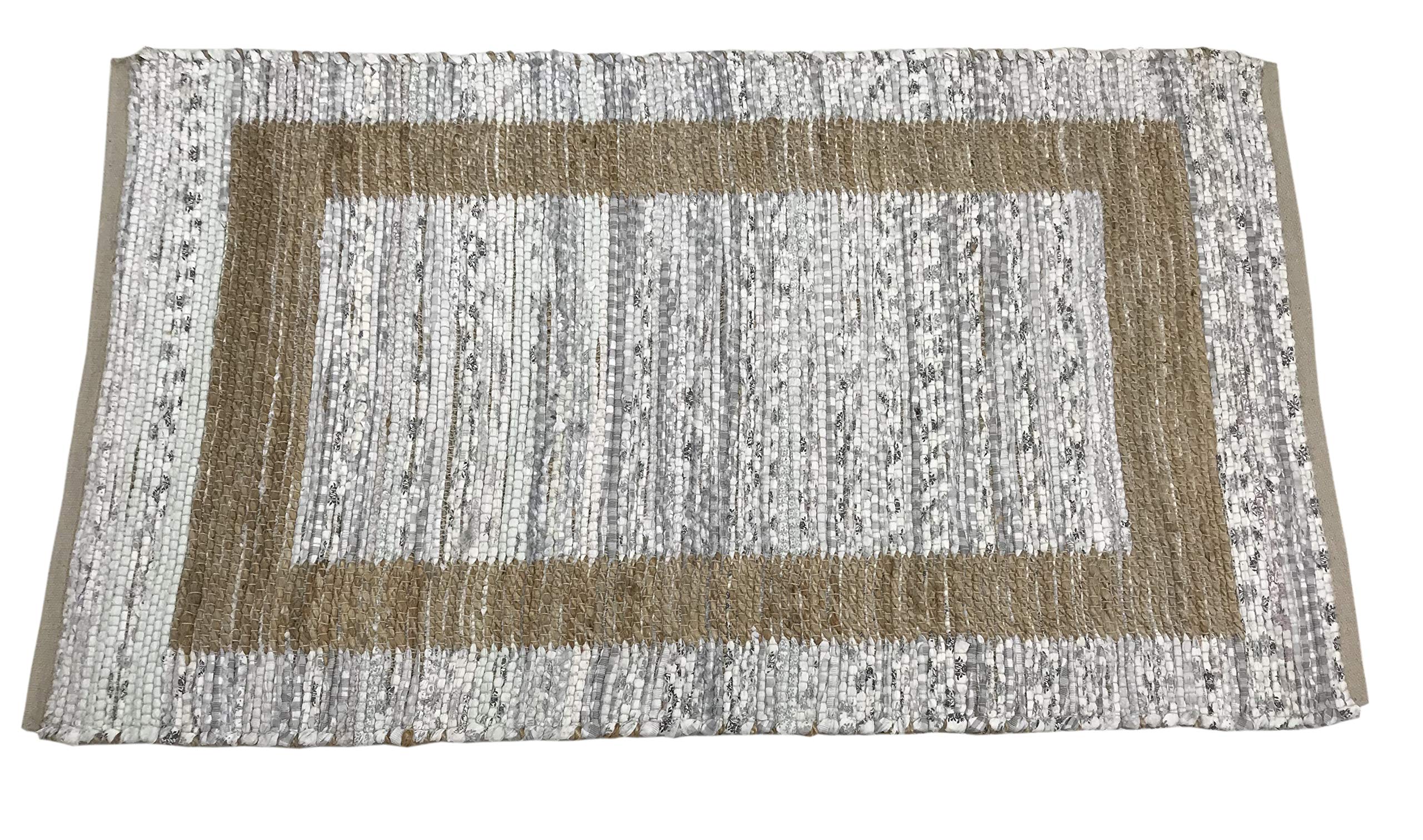 Tappeto Chindi Kelim Durry realizzato a mano, 4 misure (avorio, 70 x 140 cm)