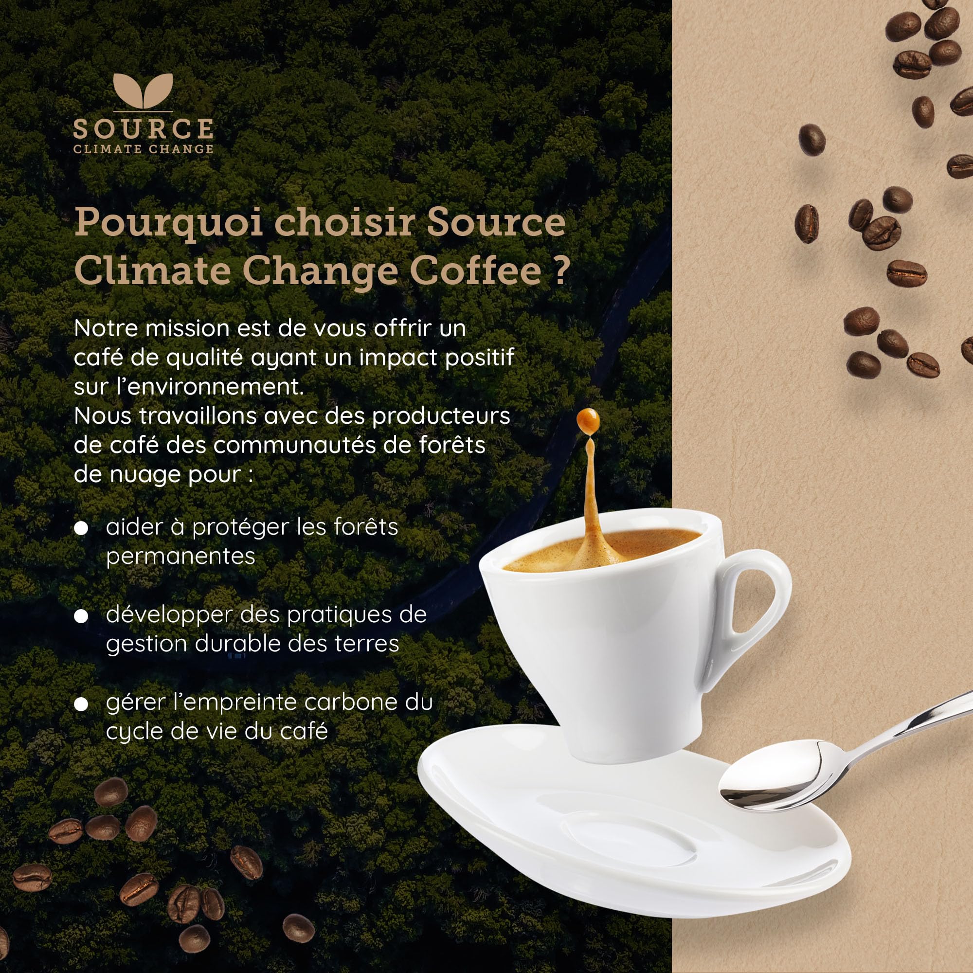 Capsules de café Bio - Compostables - Source Climate Change Coffee - Coffret Dégustation - 4 origines - 4 x paquets de 10 capsules – Idée cadeau