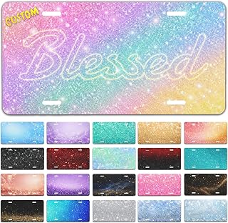 Custom Glitter License Plate with Photo or Text