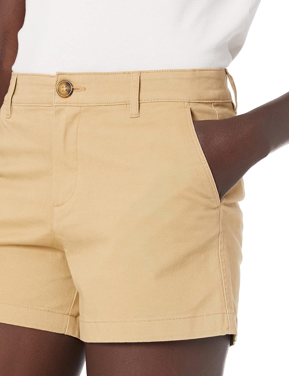 Amazon Essentials Women's Mid-Rise Slim-Fit 3.5 Inch Inseam Khaki Shorts - Image 3