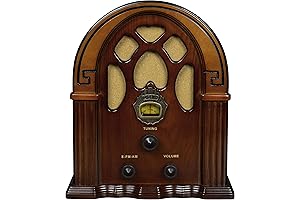 Crosley CR31D-WA Companion Bluetooth Speaker and AM/FM Retro Tabletop Walnut Radio