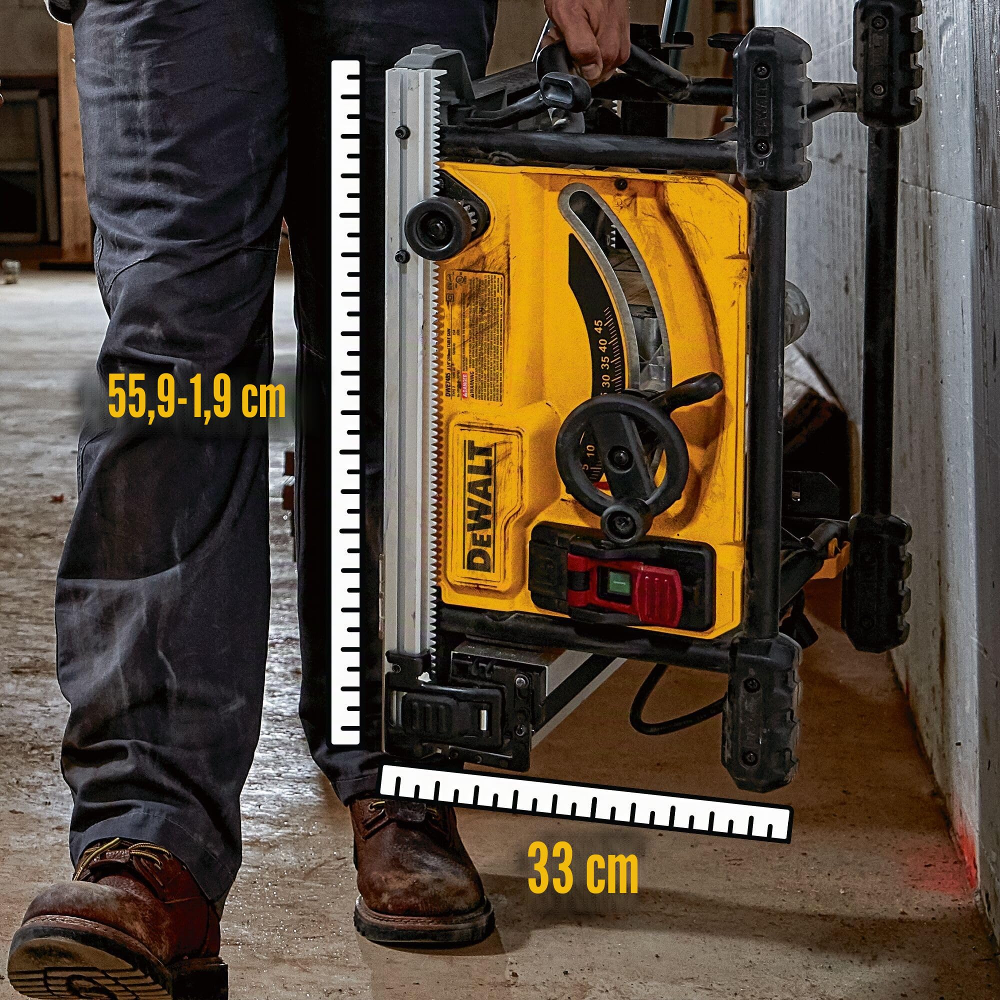 DEWALT Scie à Table Compacte 210 mm DWE7485-QS Filaire 1850 W Largeur de Coupe 622 mm