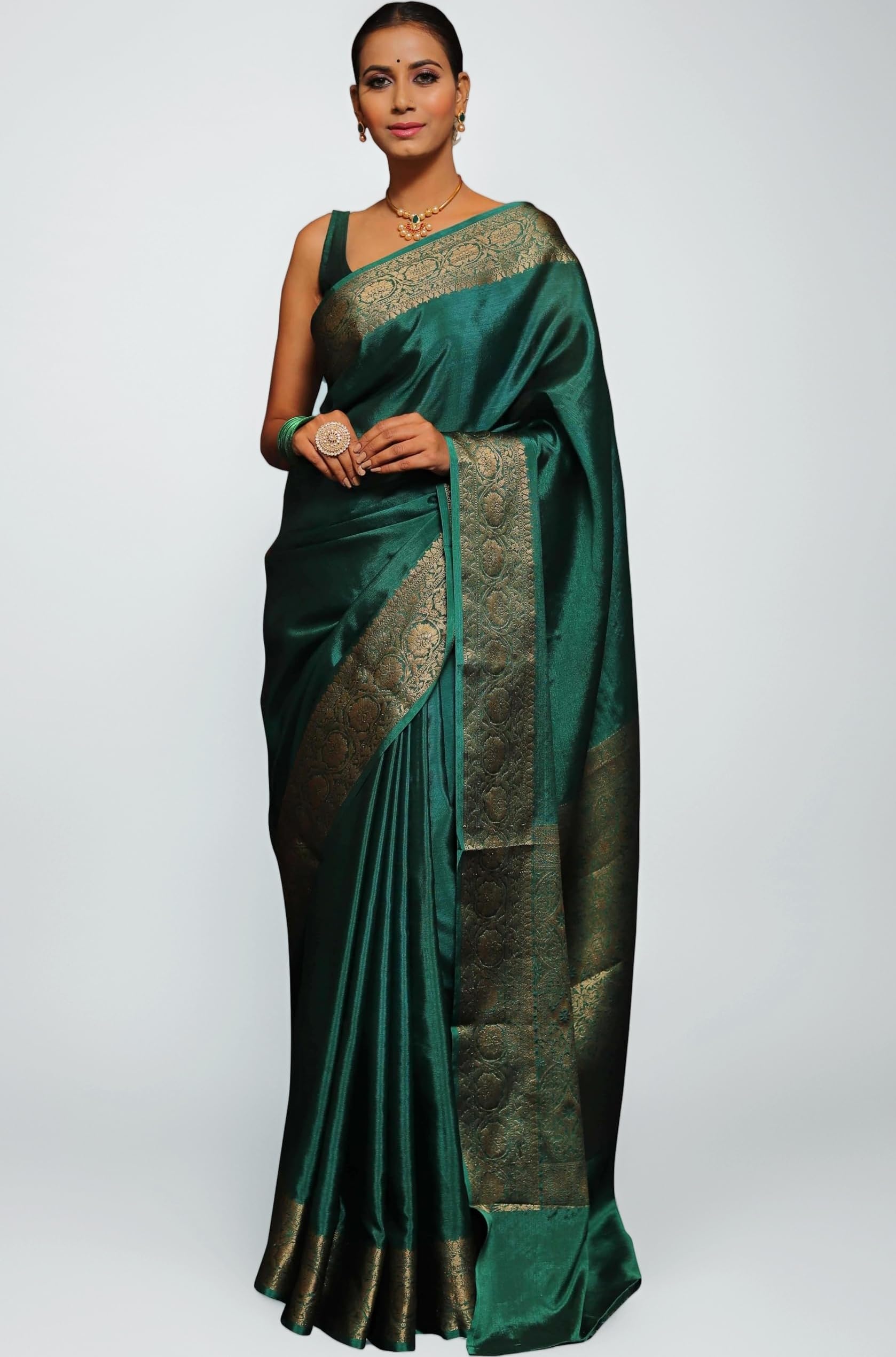 Women's Banarasi Saree Pure Kanjivaram Silk Saree Soft new ladies 2025 Design Wear Pattu Sarees Latest Sadi Party Sari collections With Blouse Piece (San Pari-225)