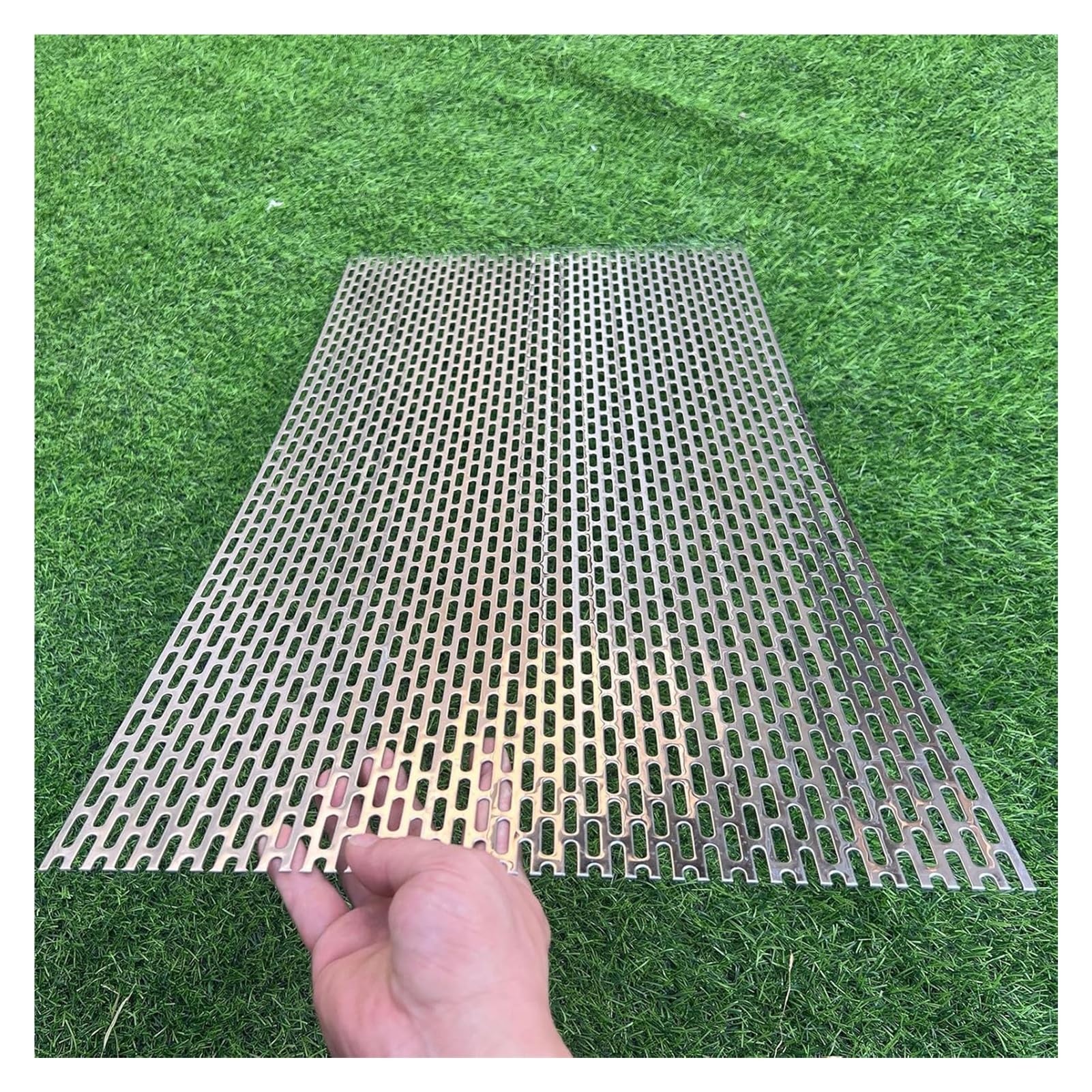 HYQOUKLR Stainless Steel Perforated Sheet, 304 Stainless Steel Perforated Plate, Multiple Sizes, 0.8-1.2mm Thick for Ventilation(1.2mm Thick,30x30cm)