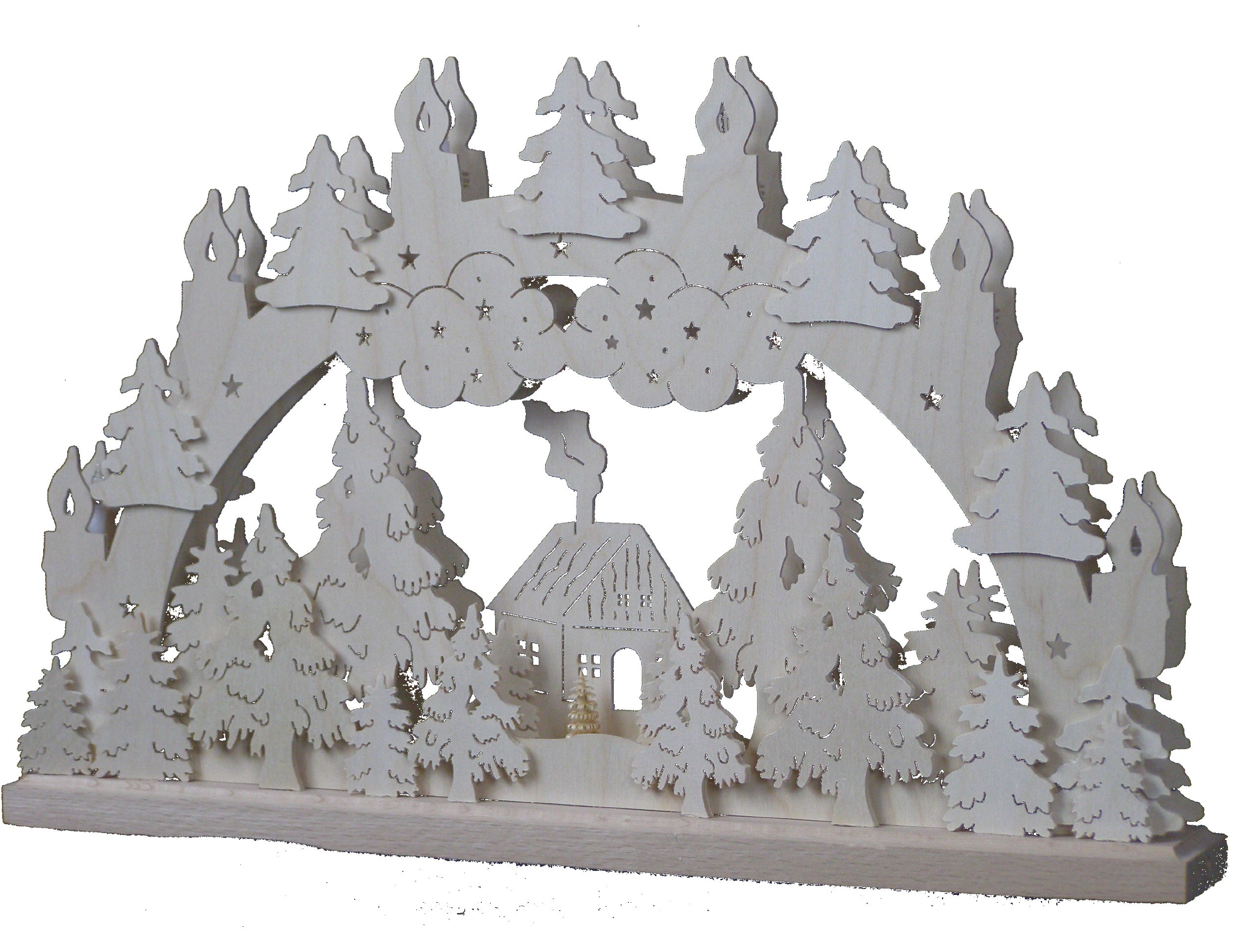 Arche Lumineux 3-57 grand modèle 50 x 30 cm décoration bois de Noël Erzgebirge