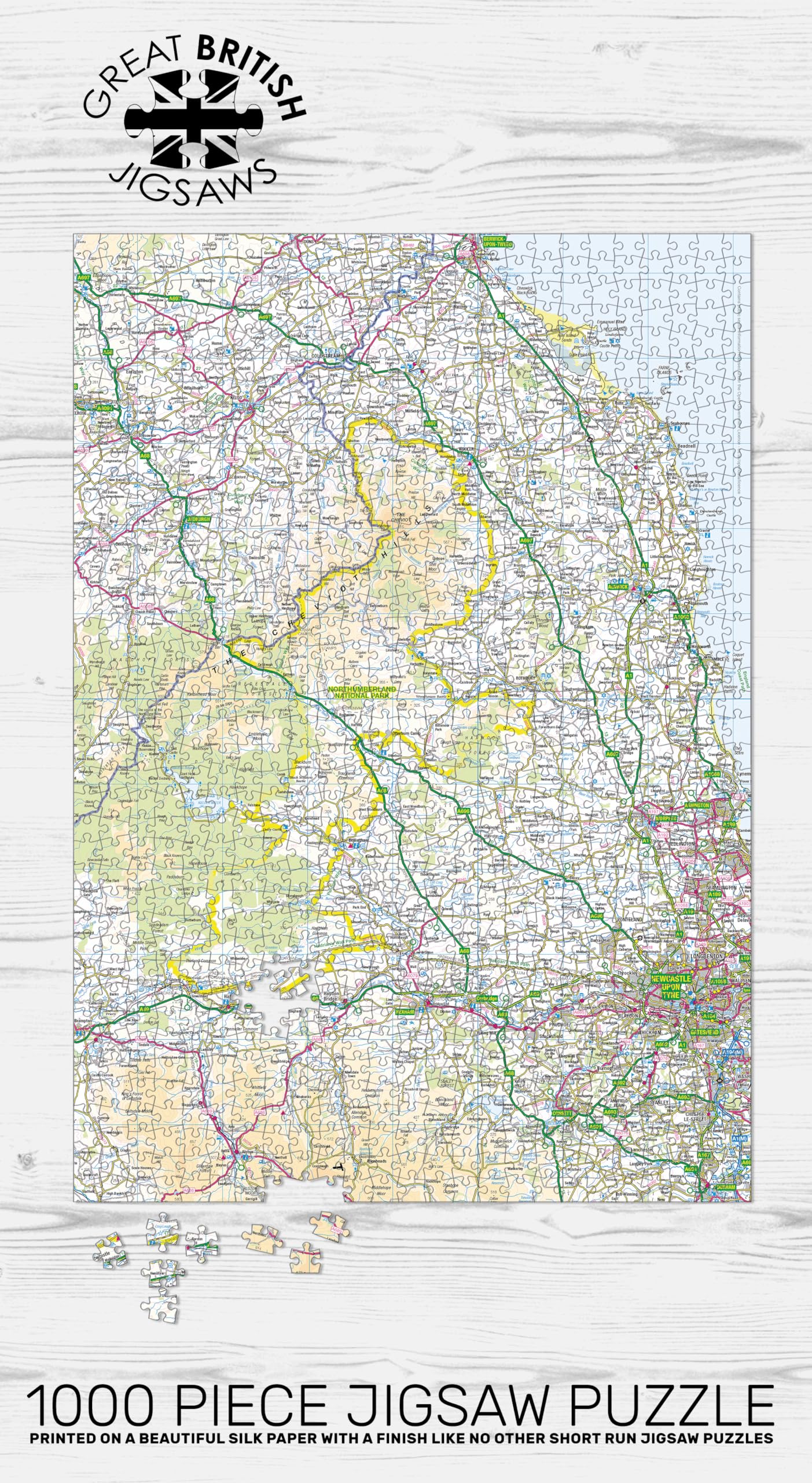 Pieceful Maps Jigsaw Puzzle, Northumberland - Image 2