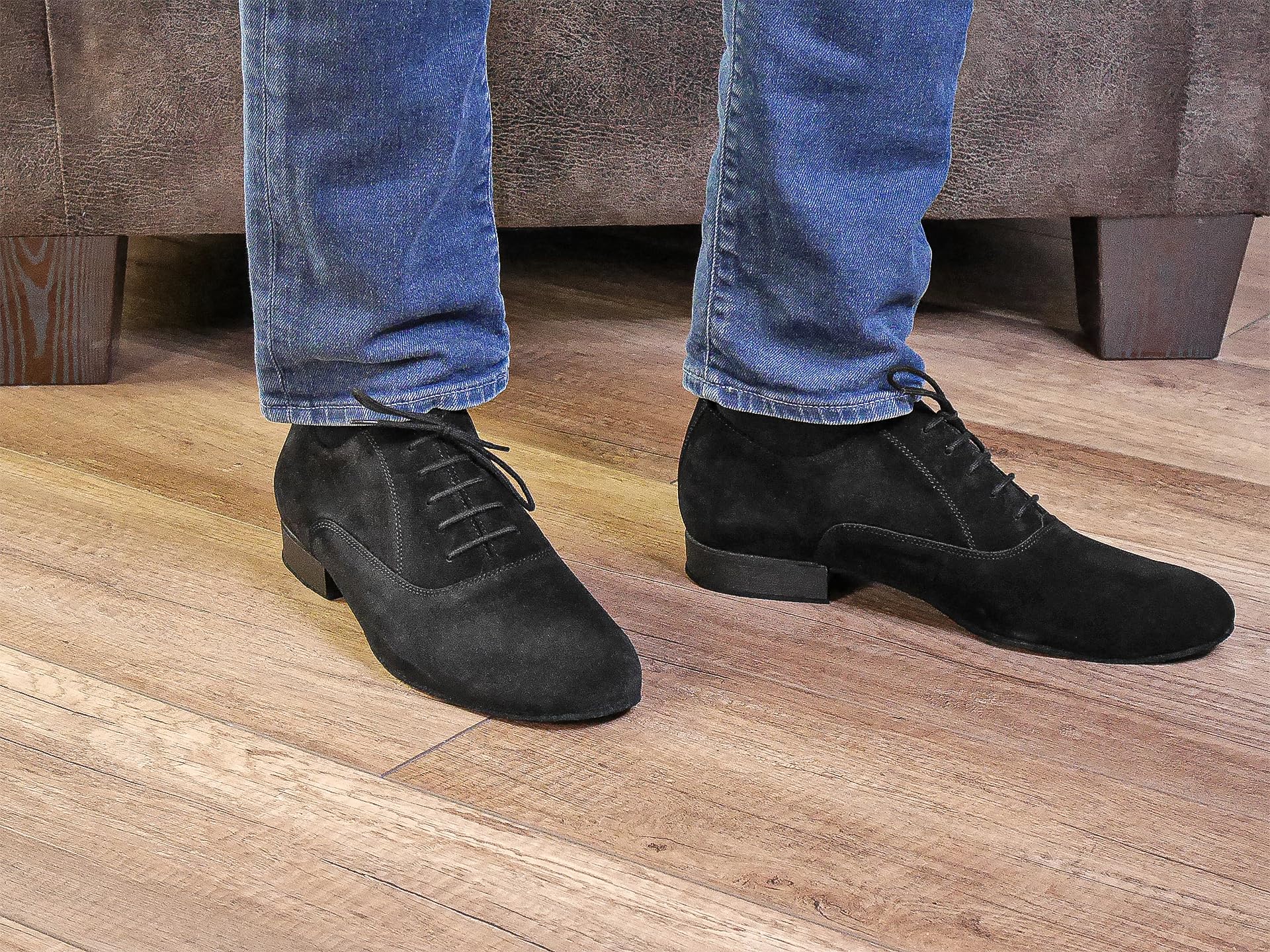 Diamant Uomini Scarpe da Ballo Scamosciato Nero 180-025-001 Ballroom Made in Germany