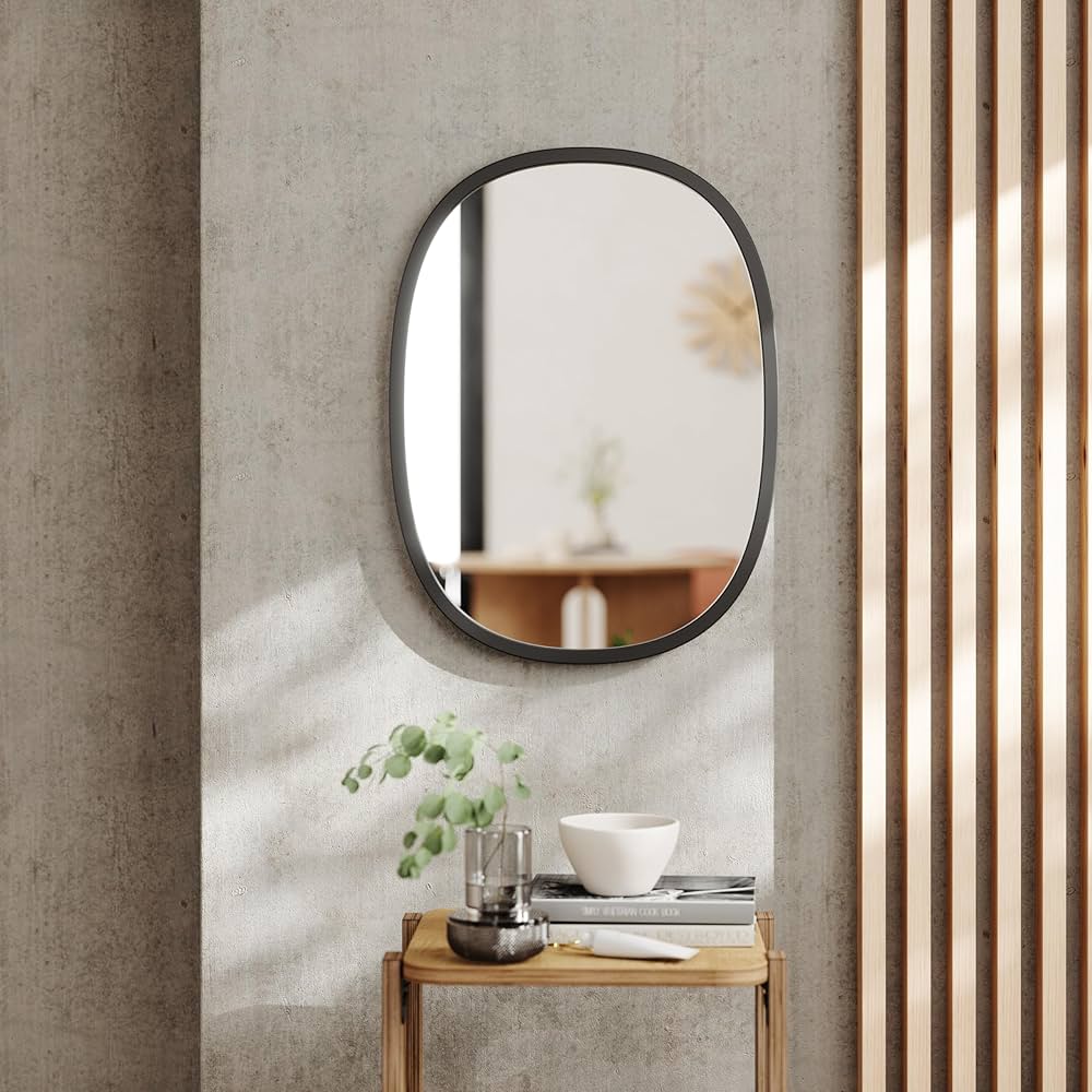 鏡 umbra Ola Wall Mirror Amazon.com: Umbra Hub Oval Wall Mirror with Rubber Frame