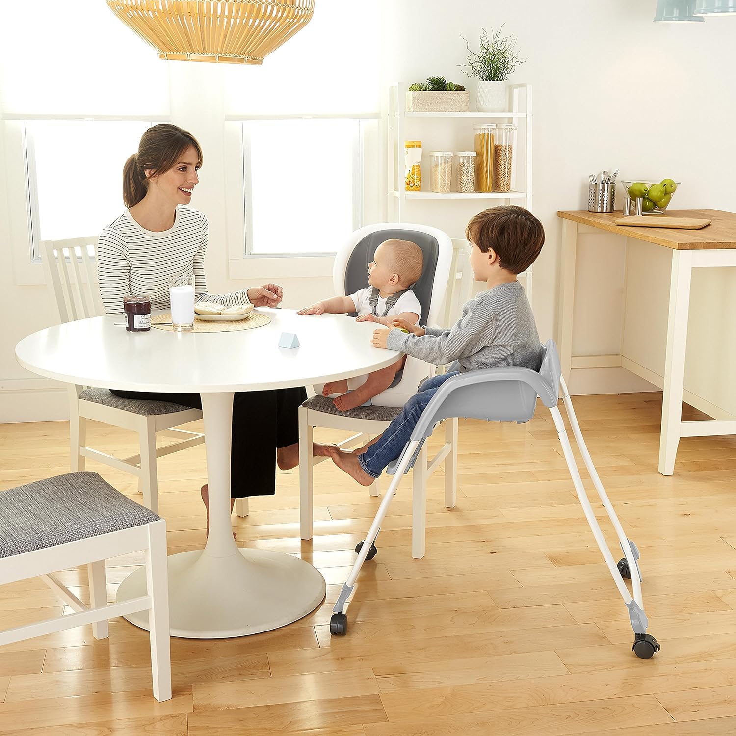 Ingenuity SmartClean Trio Elite 3-in-1 Convertible Baby High Chair, Toddler Chair, and Dining Booster Seat - Slate : Office Products