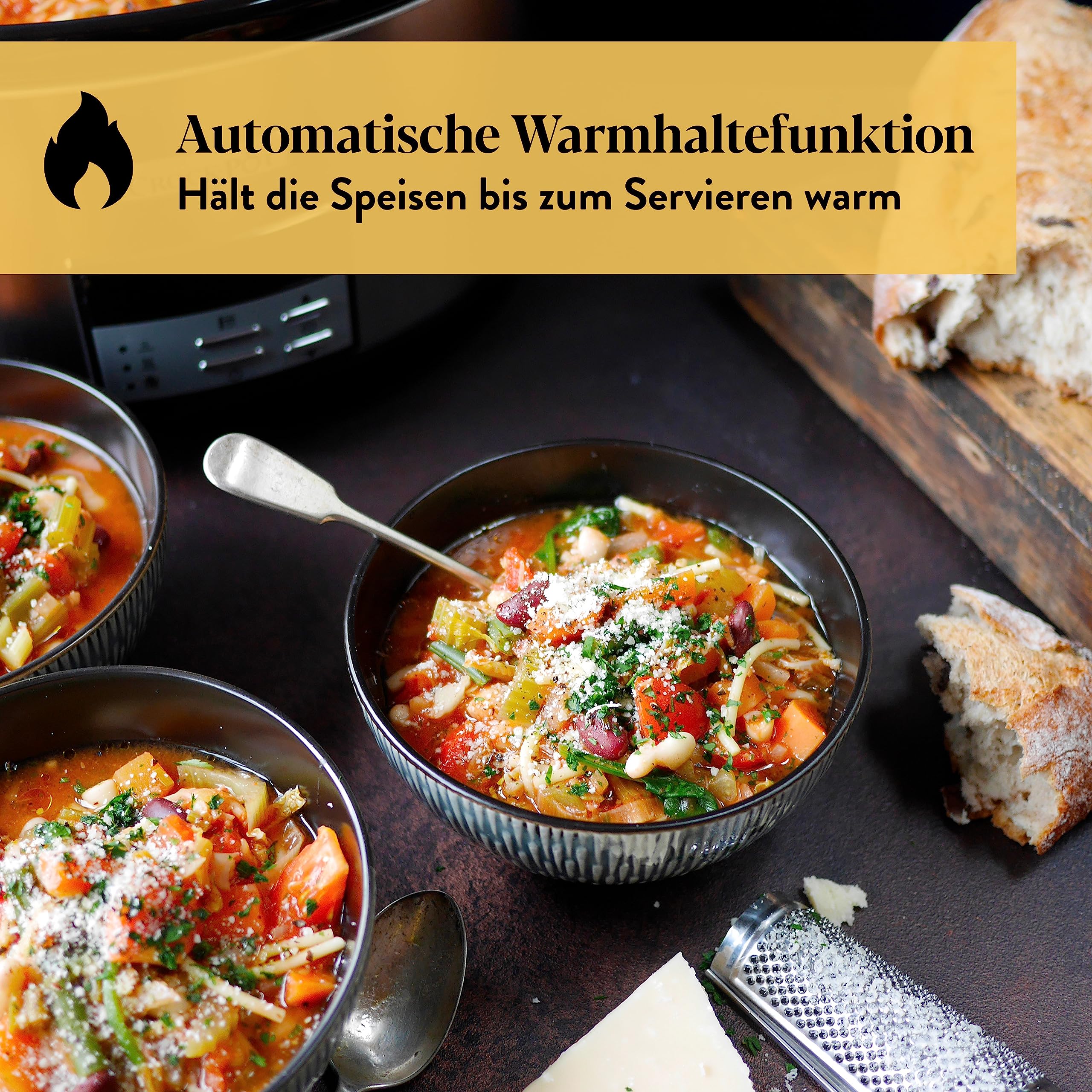 Crockpot Digital-Schongarer Slow Cooker | 7,5 l (10+ Personen) | einstellbare Garzeit | rostfreier Stahl [CSC063X]