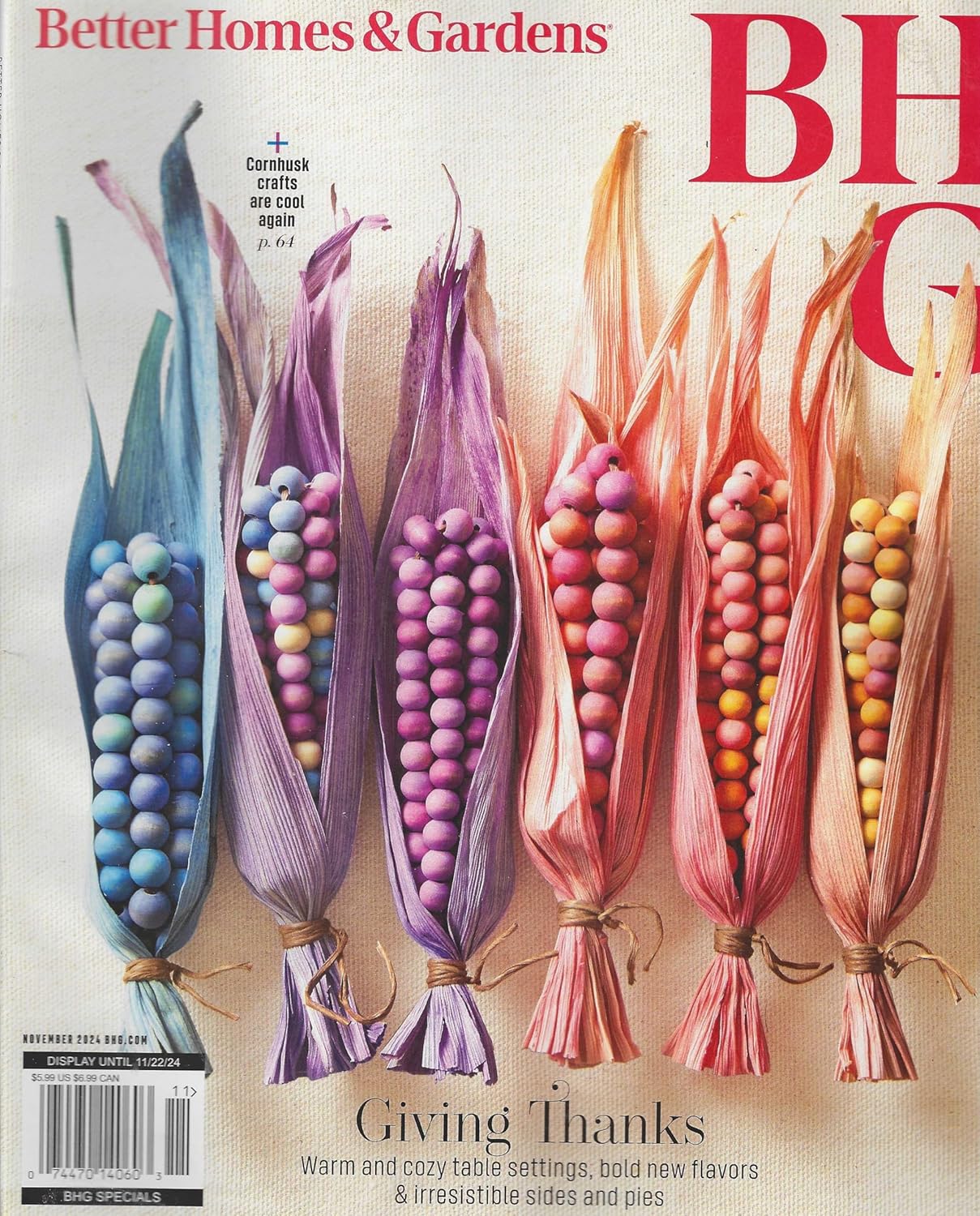 Better Homes & Garden Magazine November 2024 Giving Thanks muitiple