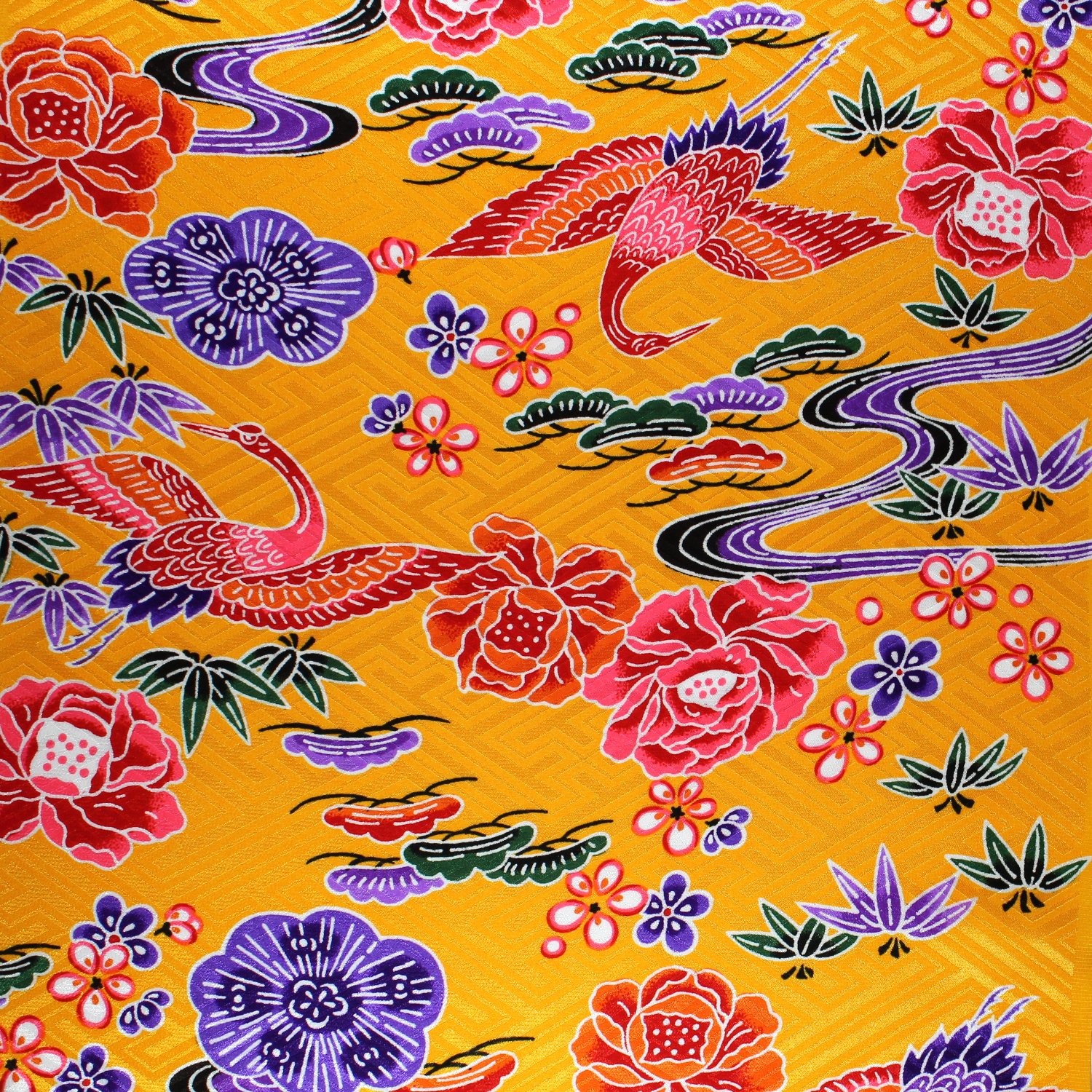 Amazon | 沖縄 琉球 紅型 着物 反物売り 長さ11.7メートル 幅